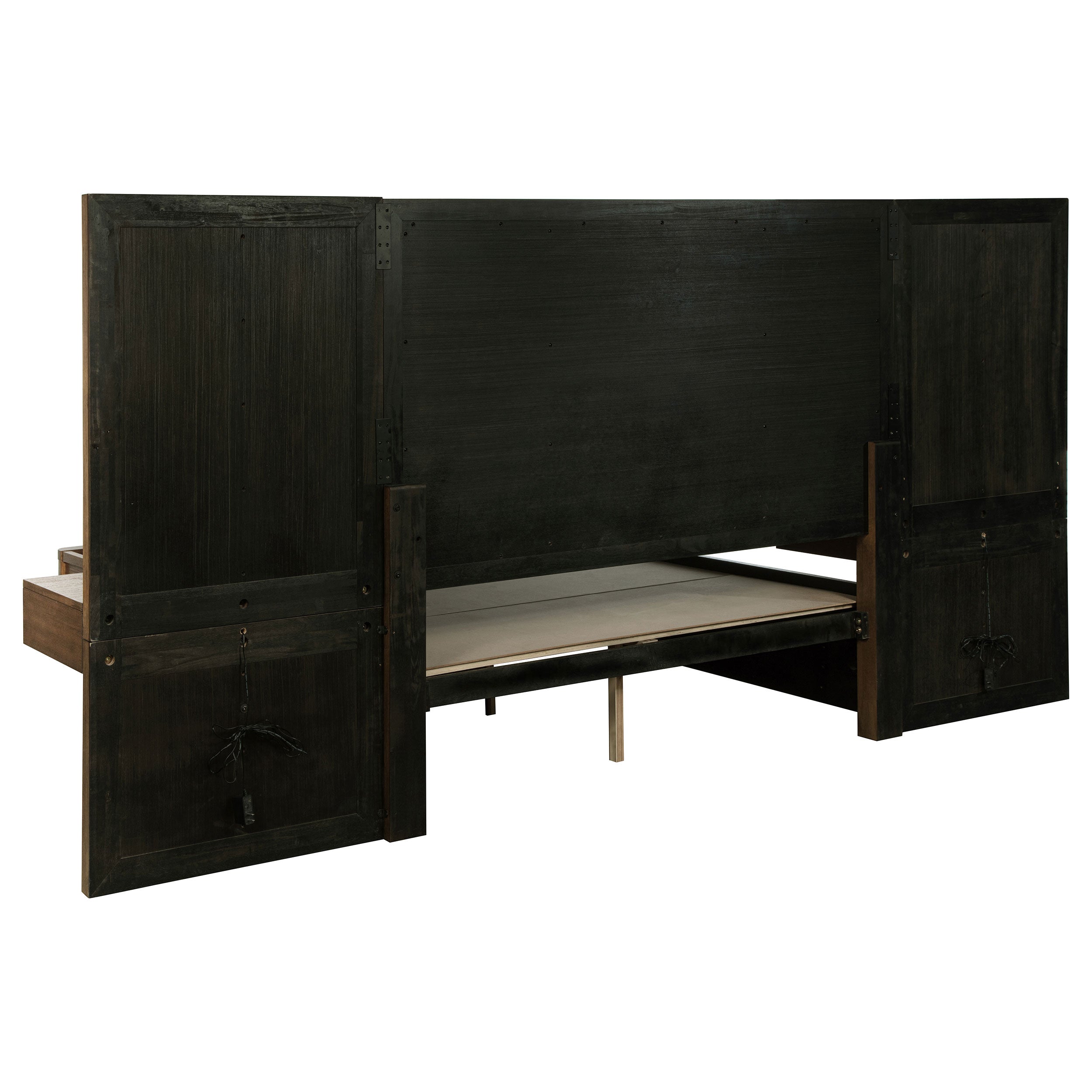 Terrace  Wall Panel Storage Bed Ash Brown