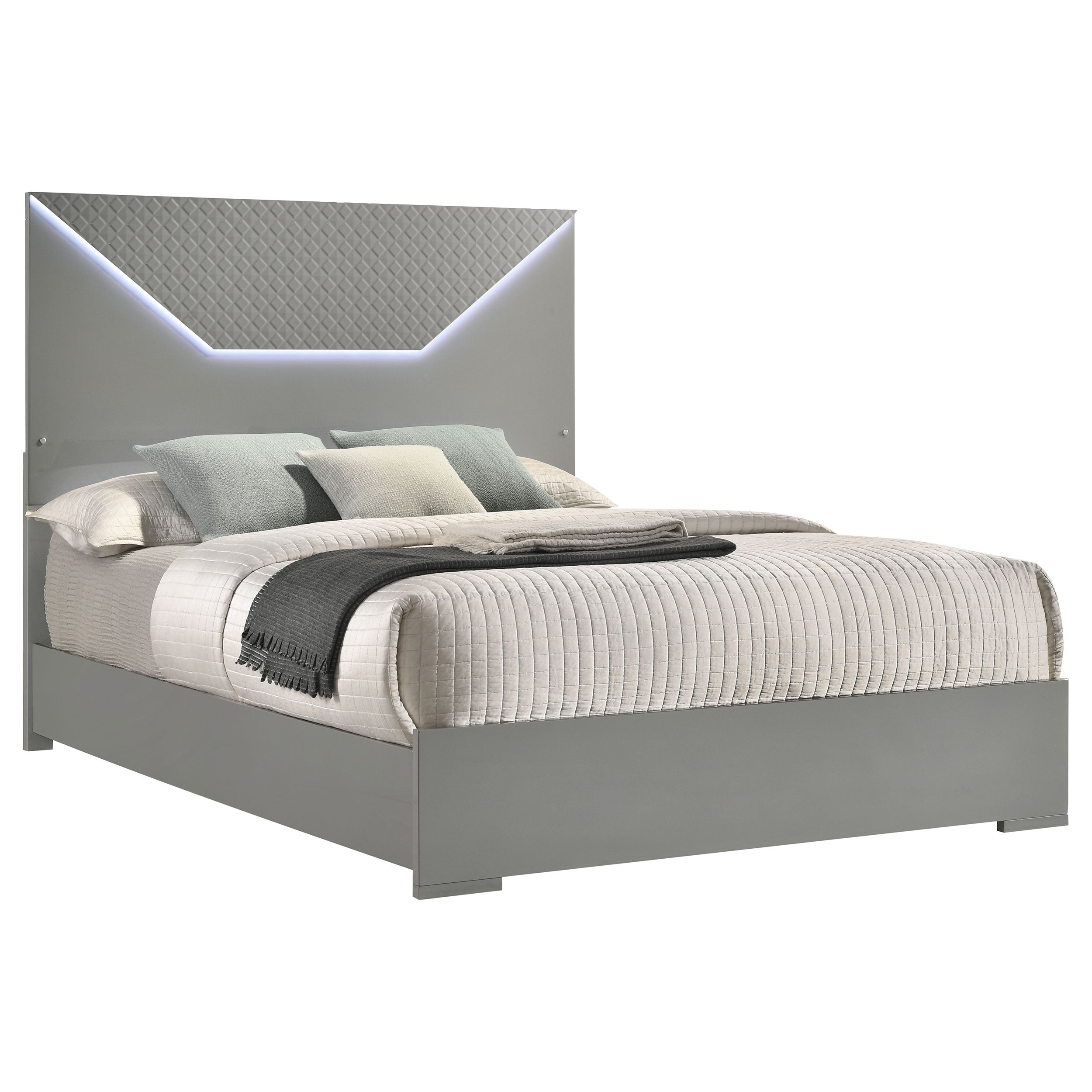Hyland  Panel Bed LED Headboard Natural