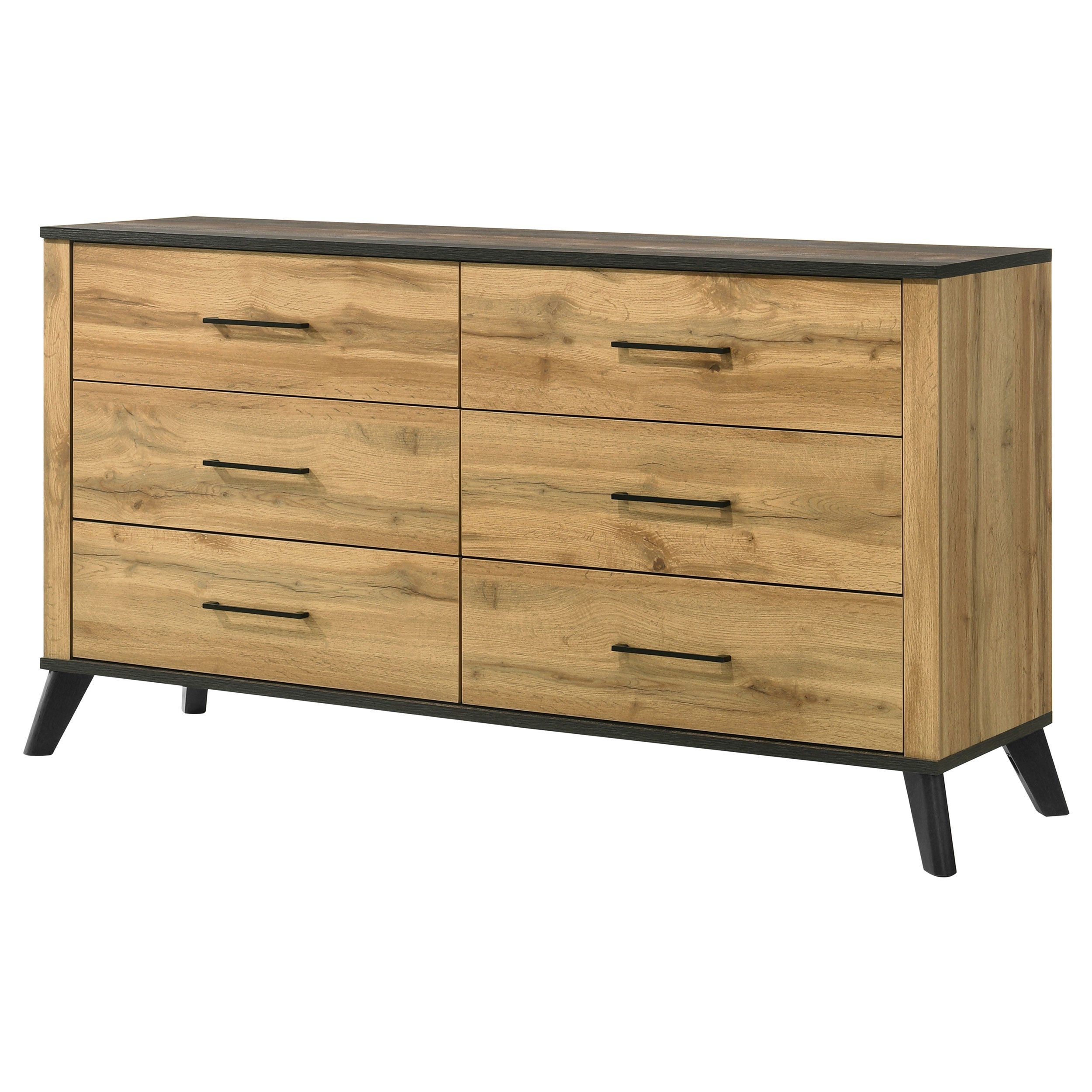 Kaywood 6-drawer Dresser and Mirror Natural Pine