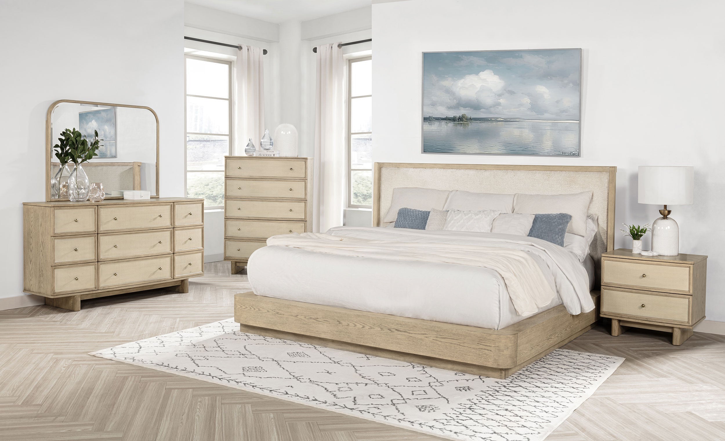 Kailani  California King Bedroom Set Beige Oak