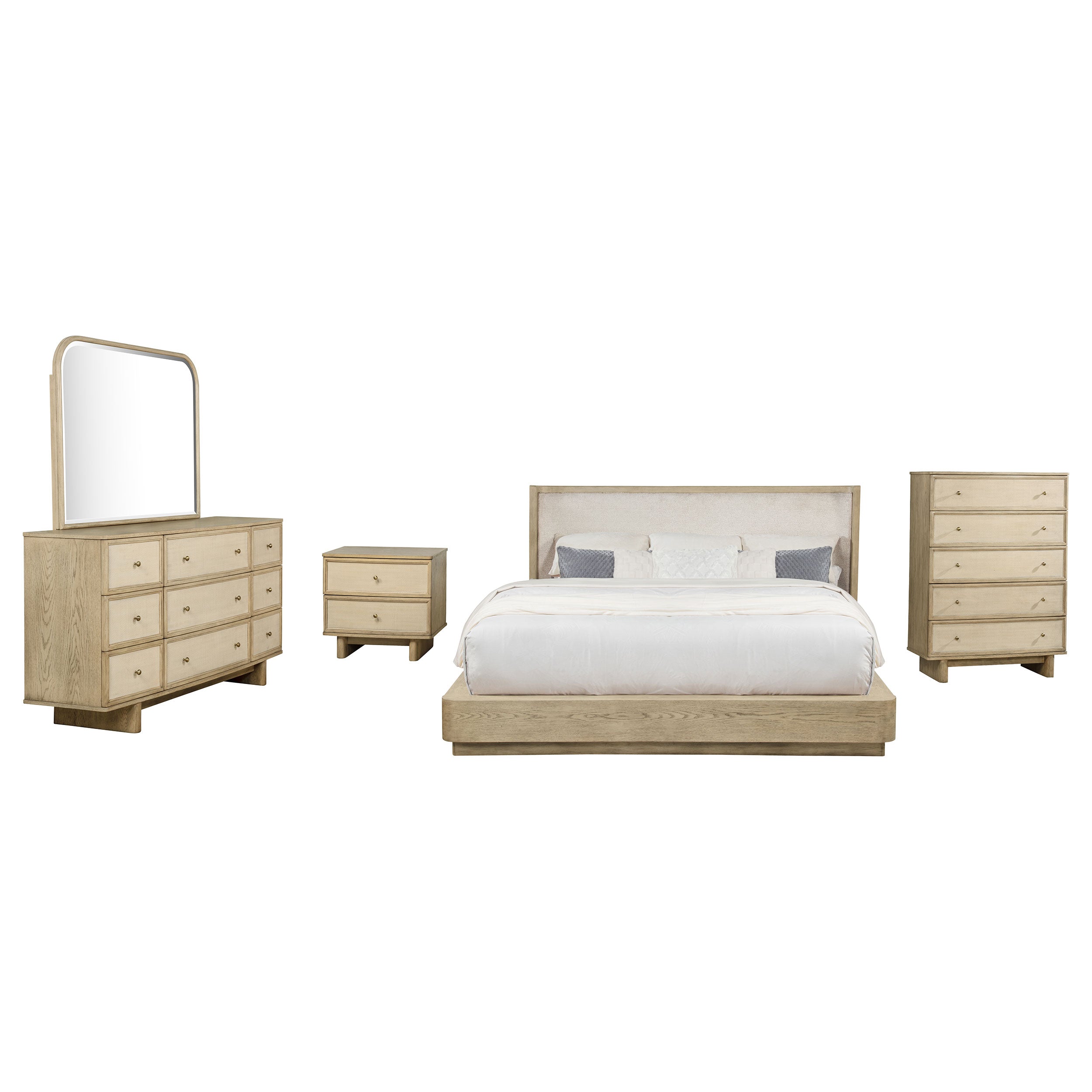 Kailani  California King Bedroom Set Beige Oak