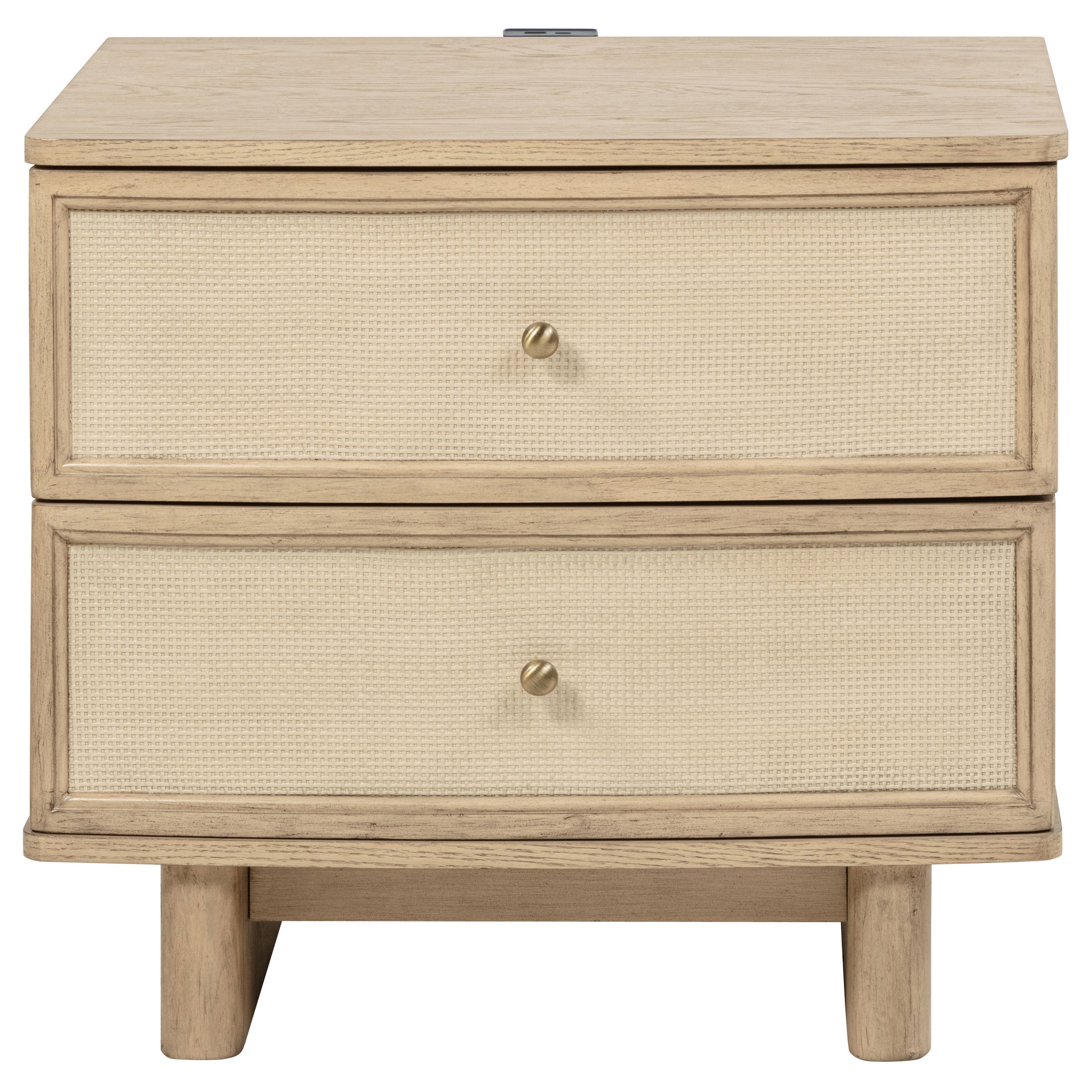Kailani 2-drawer Nightstand Bedside Table Beige Oak