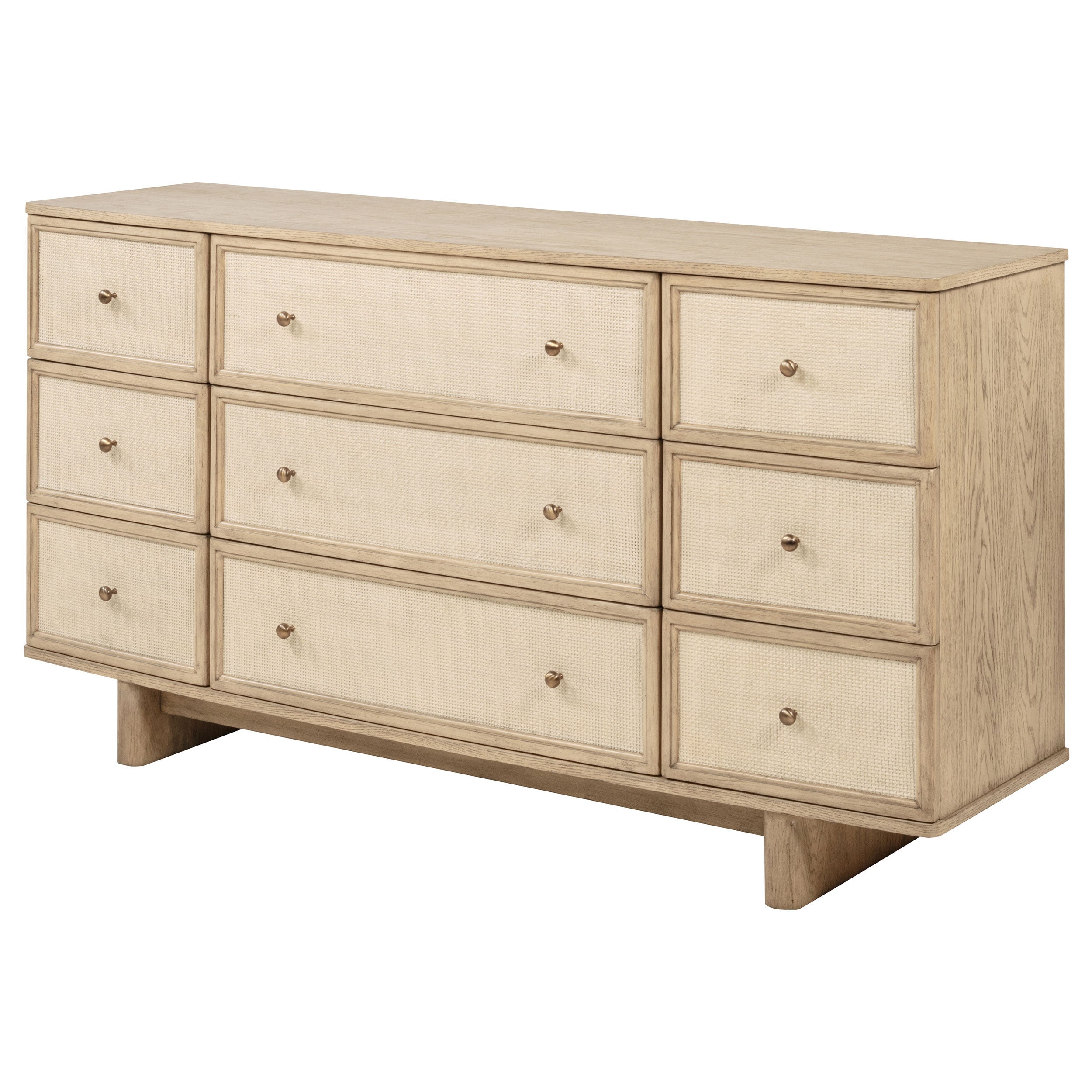 Kailani 9-drawer Dresser and Mirror Beige Oak