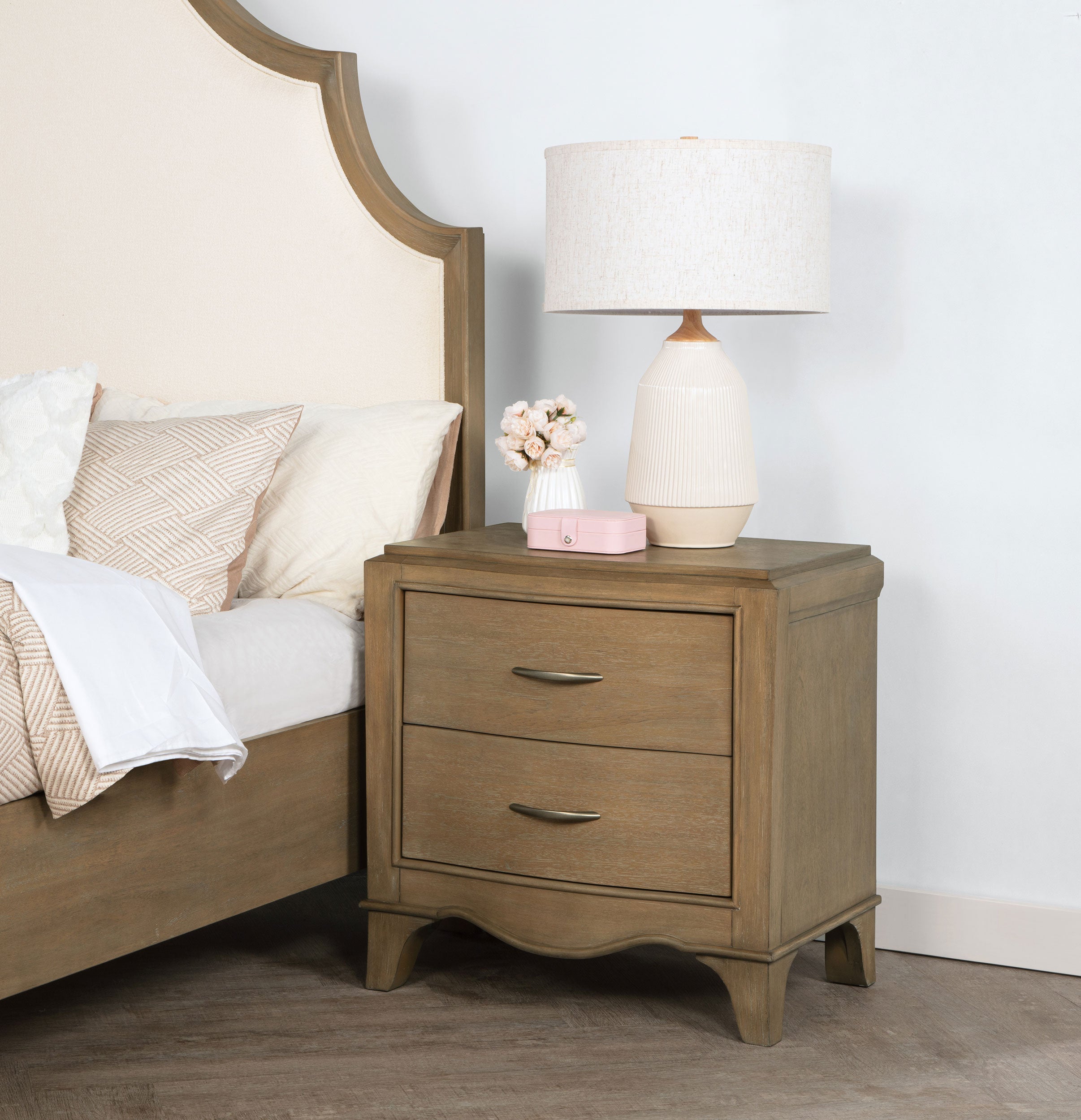 Revello 2-drawer Nightstand Bedside Table Washed Mango