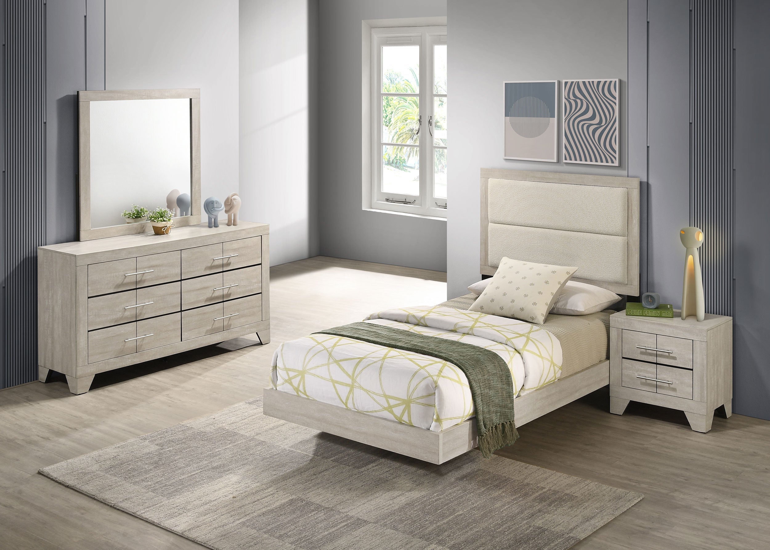 Trenton   Bedroom Set Rustic Cream