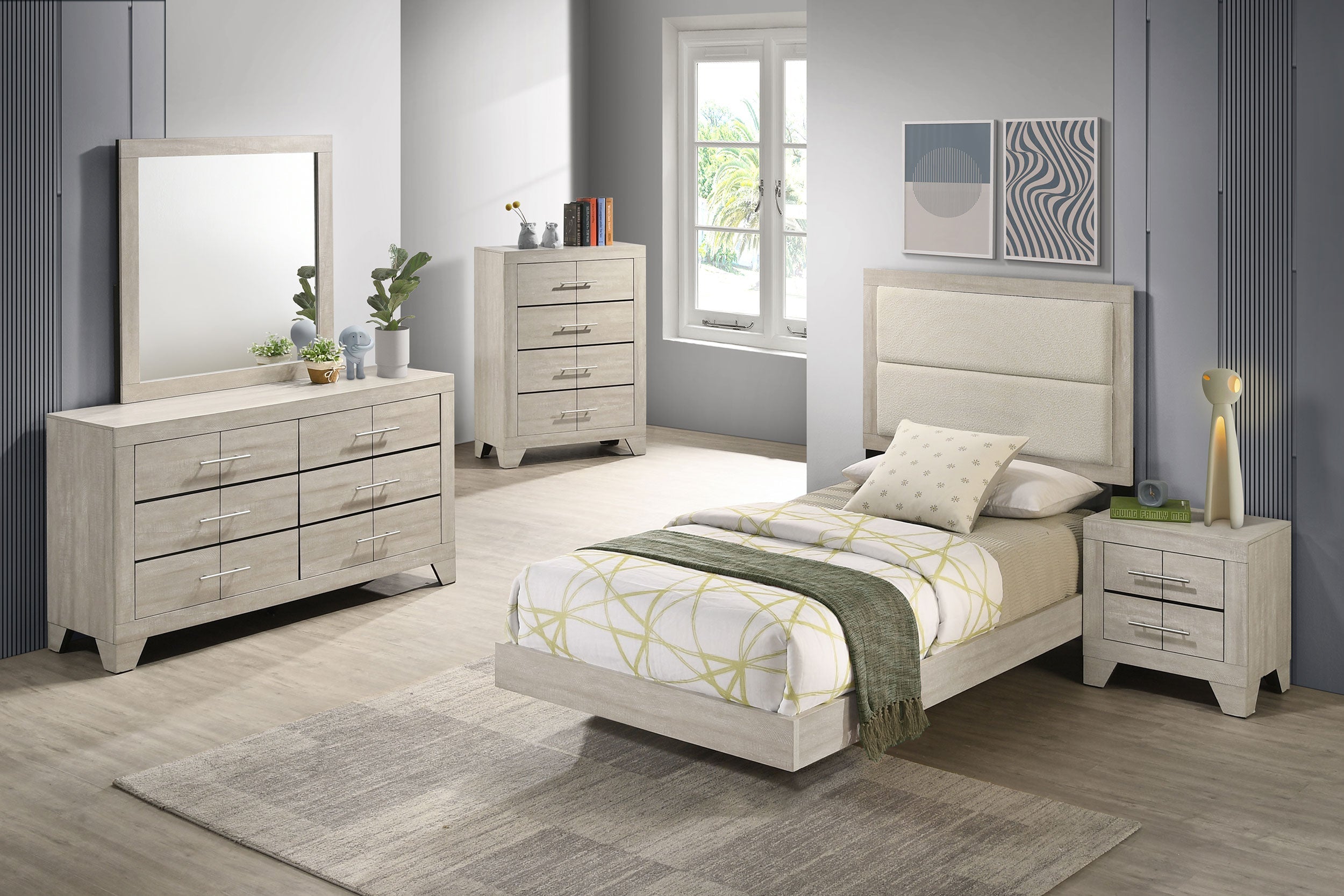 Trenton   Bedroom Set Rustic Cream