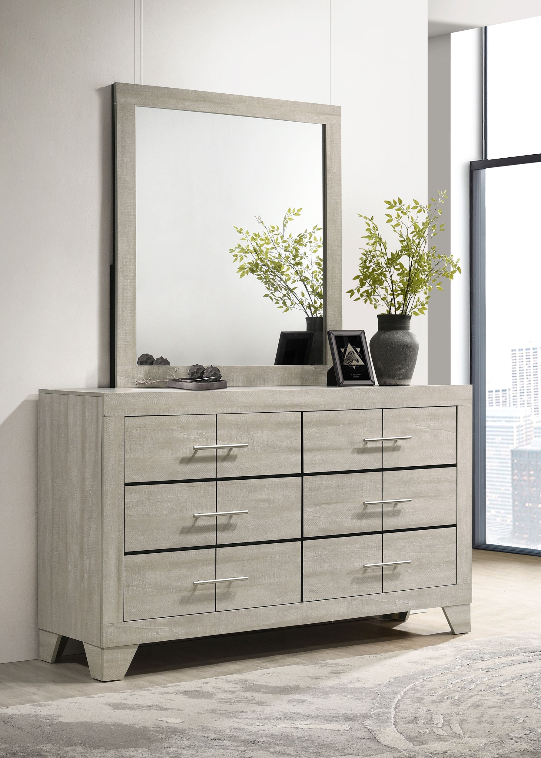Trenton 6-drawer Bedroom Dresser Rustic Cream