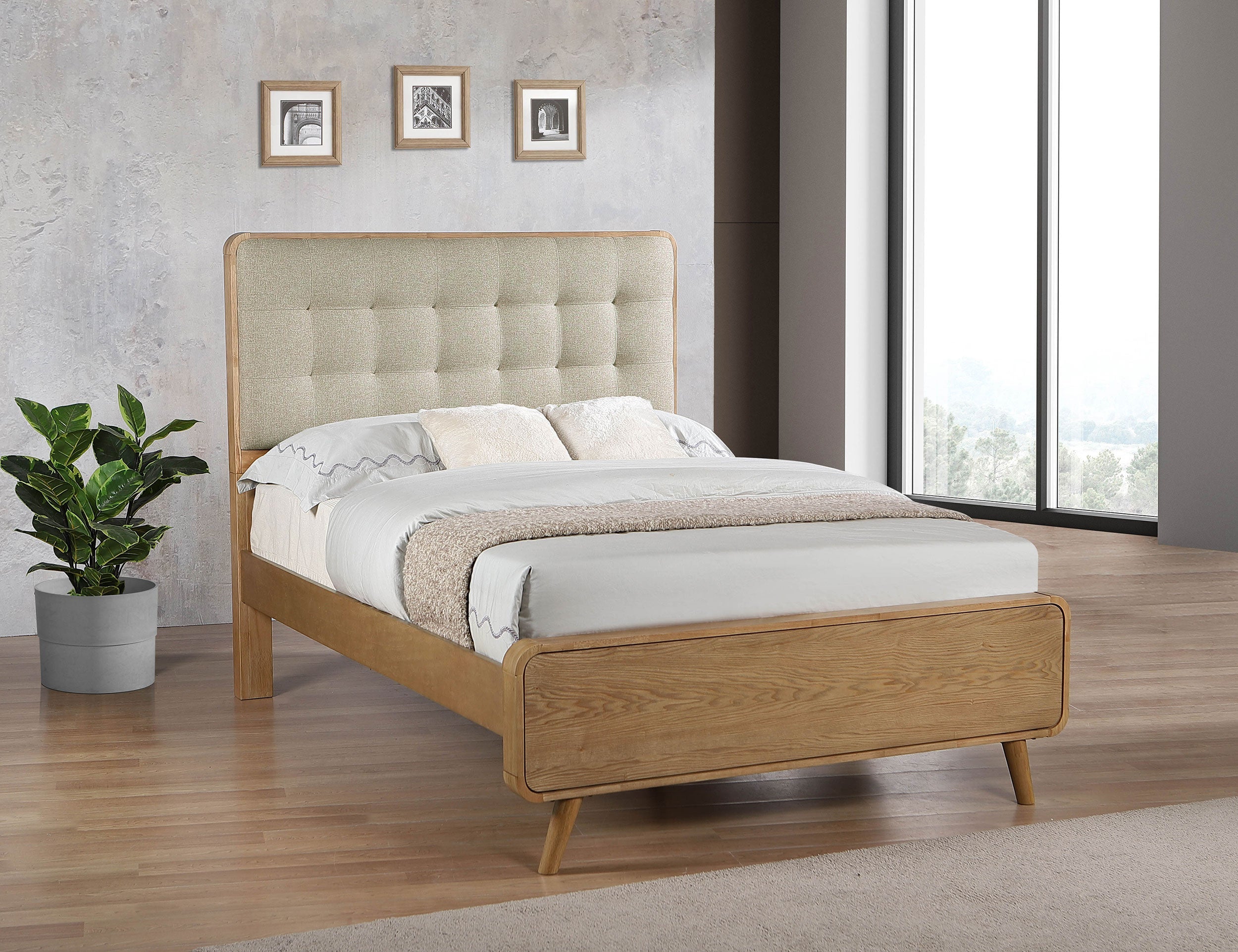 Robyn Wood Platform Bed Dark Walnut