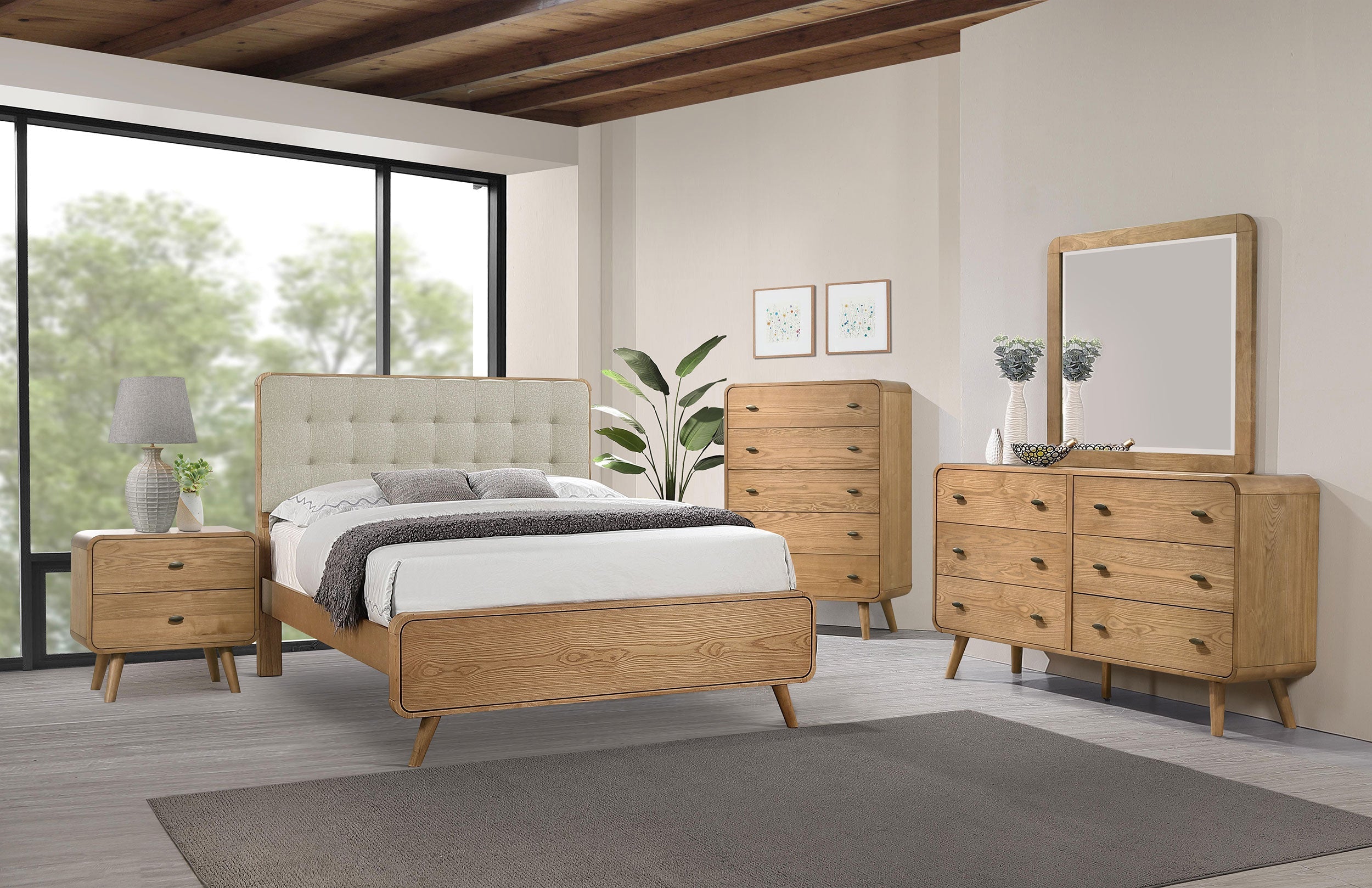 Robyn Bedroom Set Dark Walnut