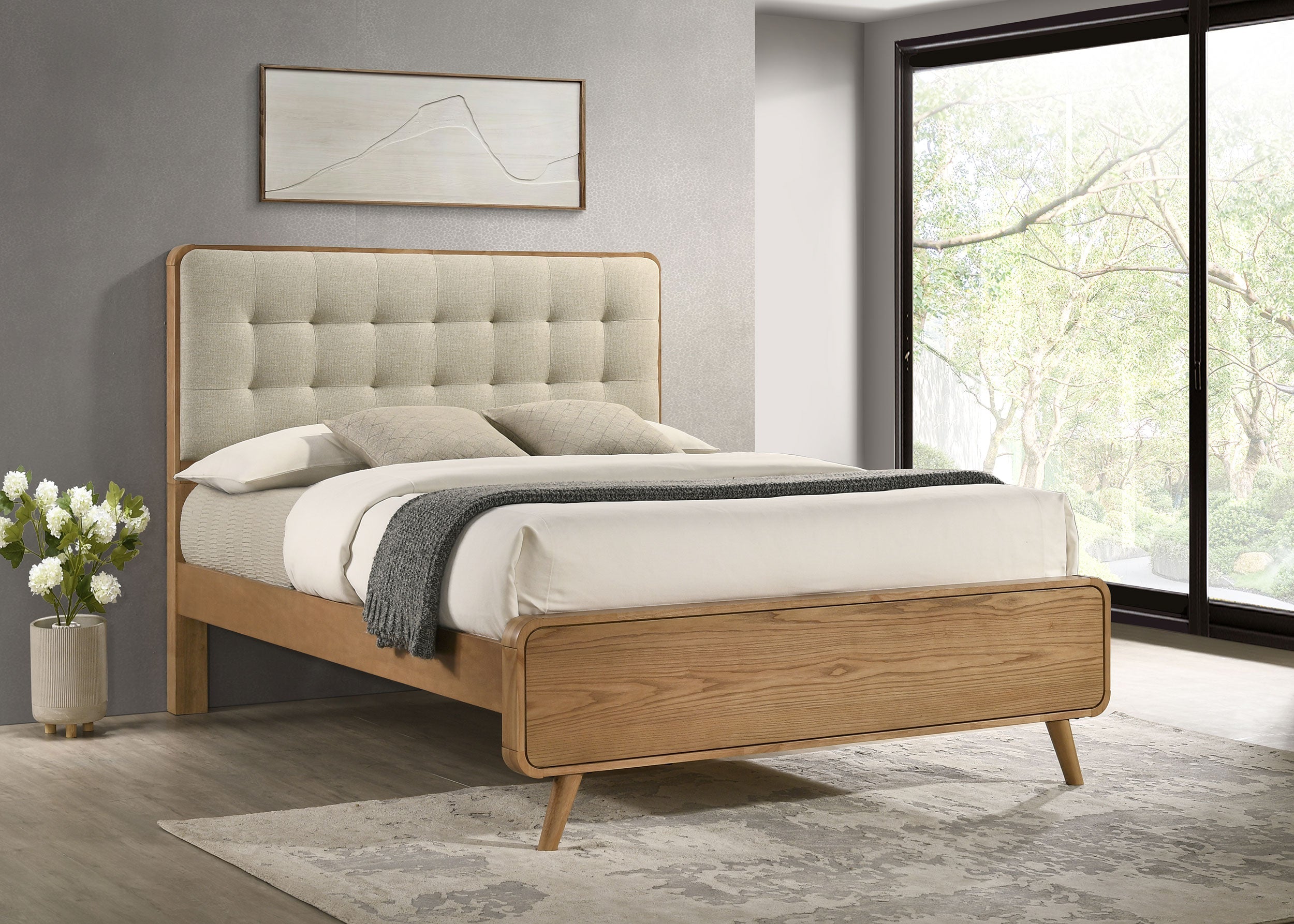 Robyn Wood Platform Bed Dark Walnut