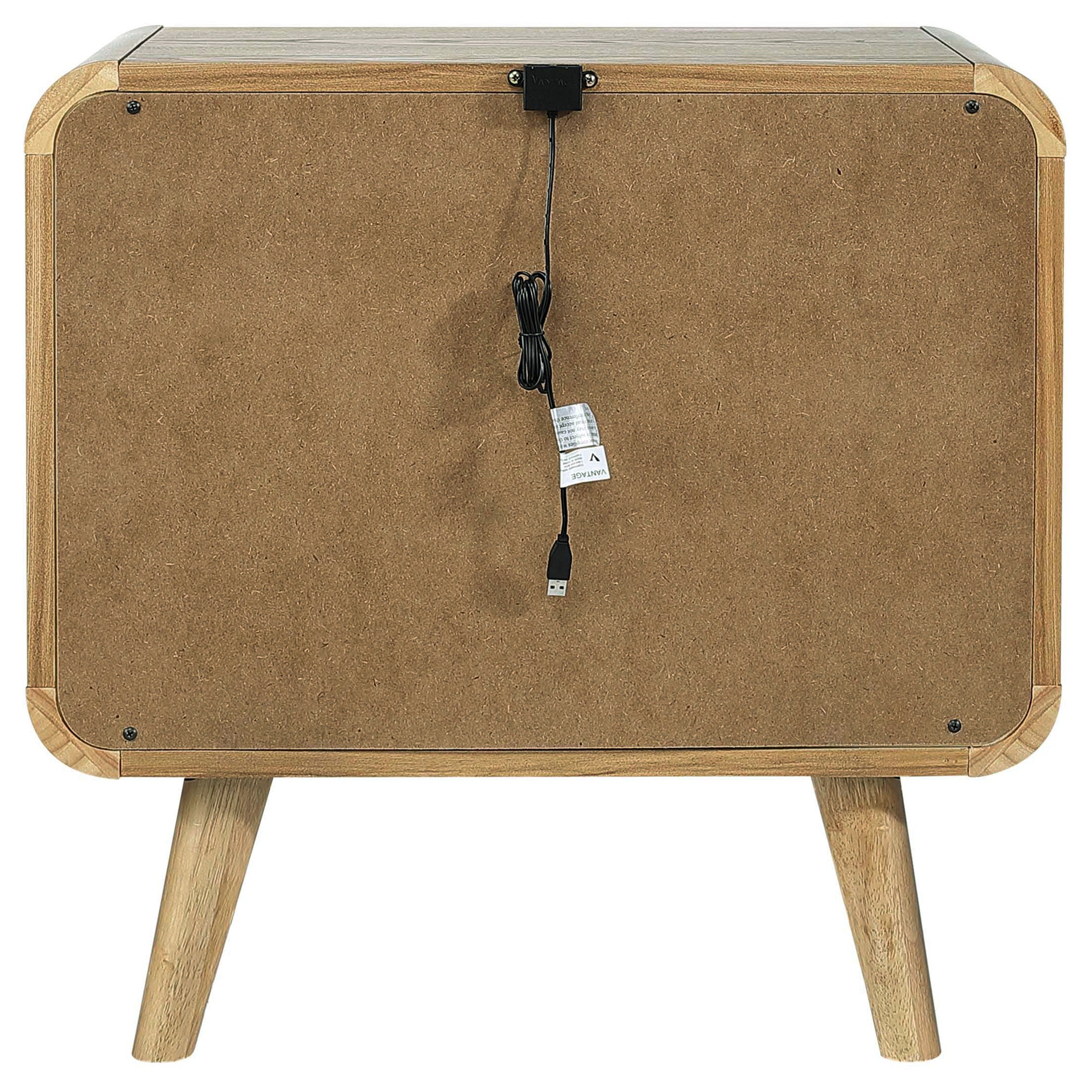 Robyn 2-drawer Nightstand Bedside Table Dark Walnut