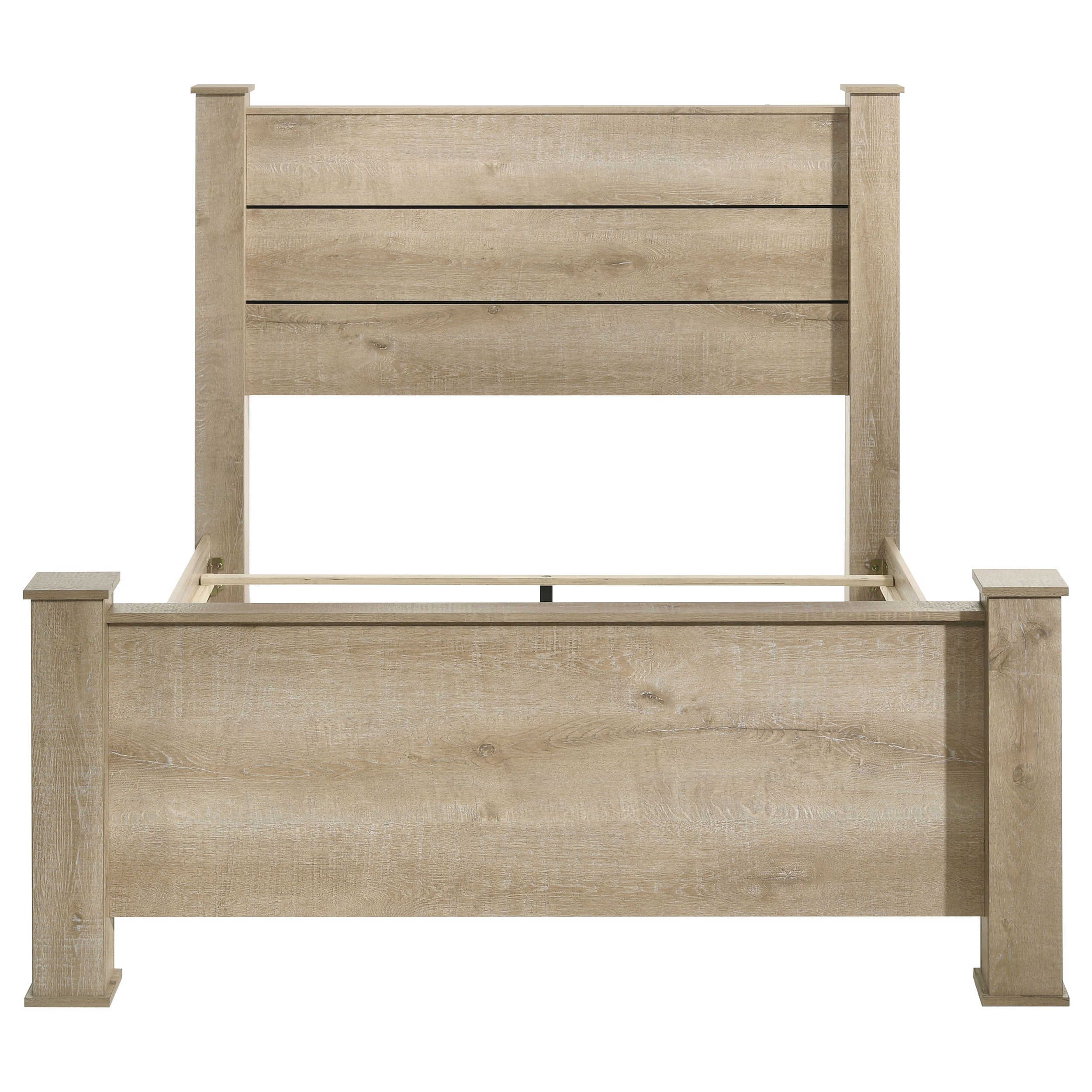 Oakglen 55-inch  Panel Bed Weathered Oak