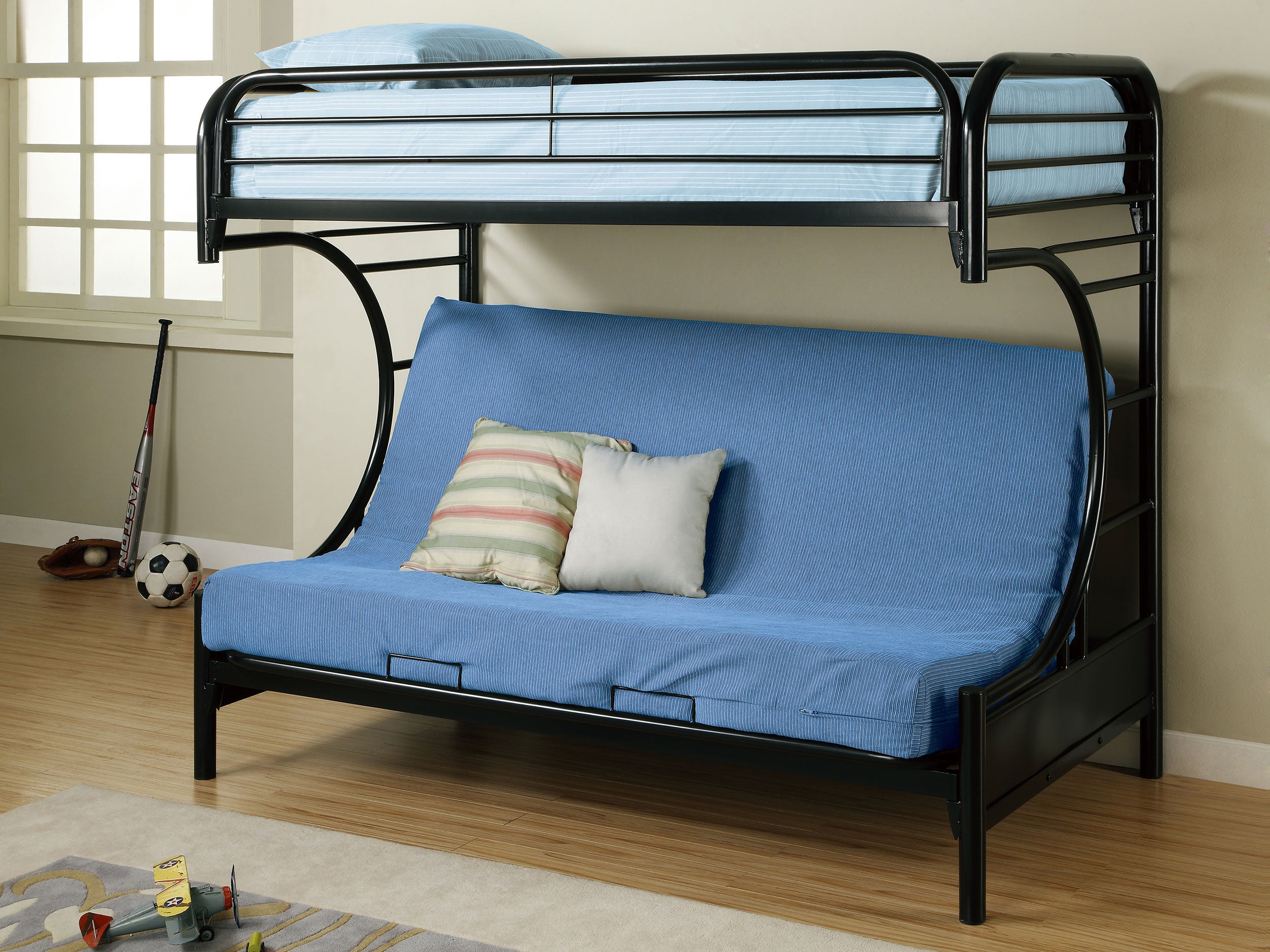 Montgomery Metal  Over Futon Bunk Bed Black