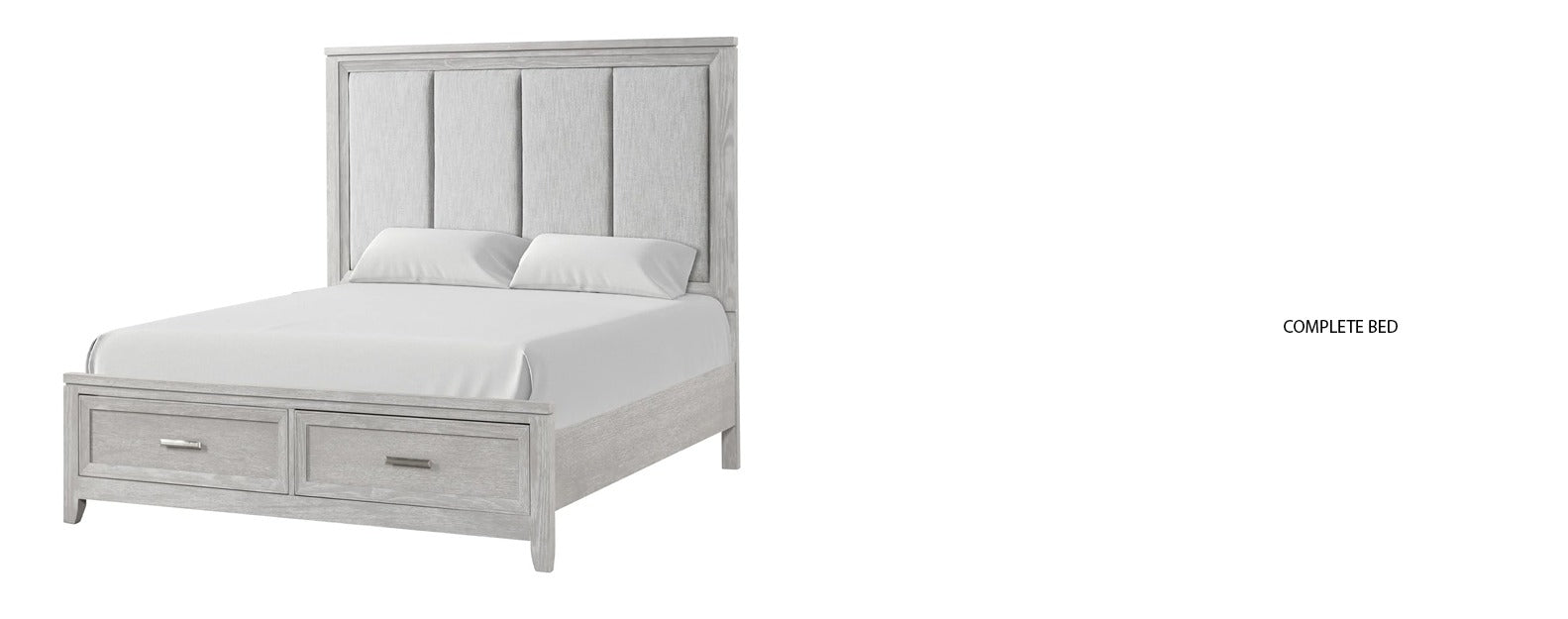 Fantasia Dove 4PC Bedroom Set (Bed, Dresser, Mirror, 1 Nightstand)