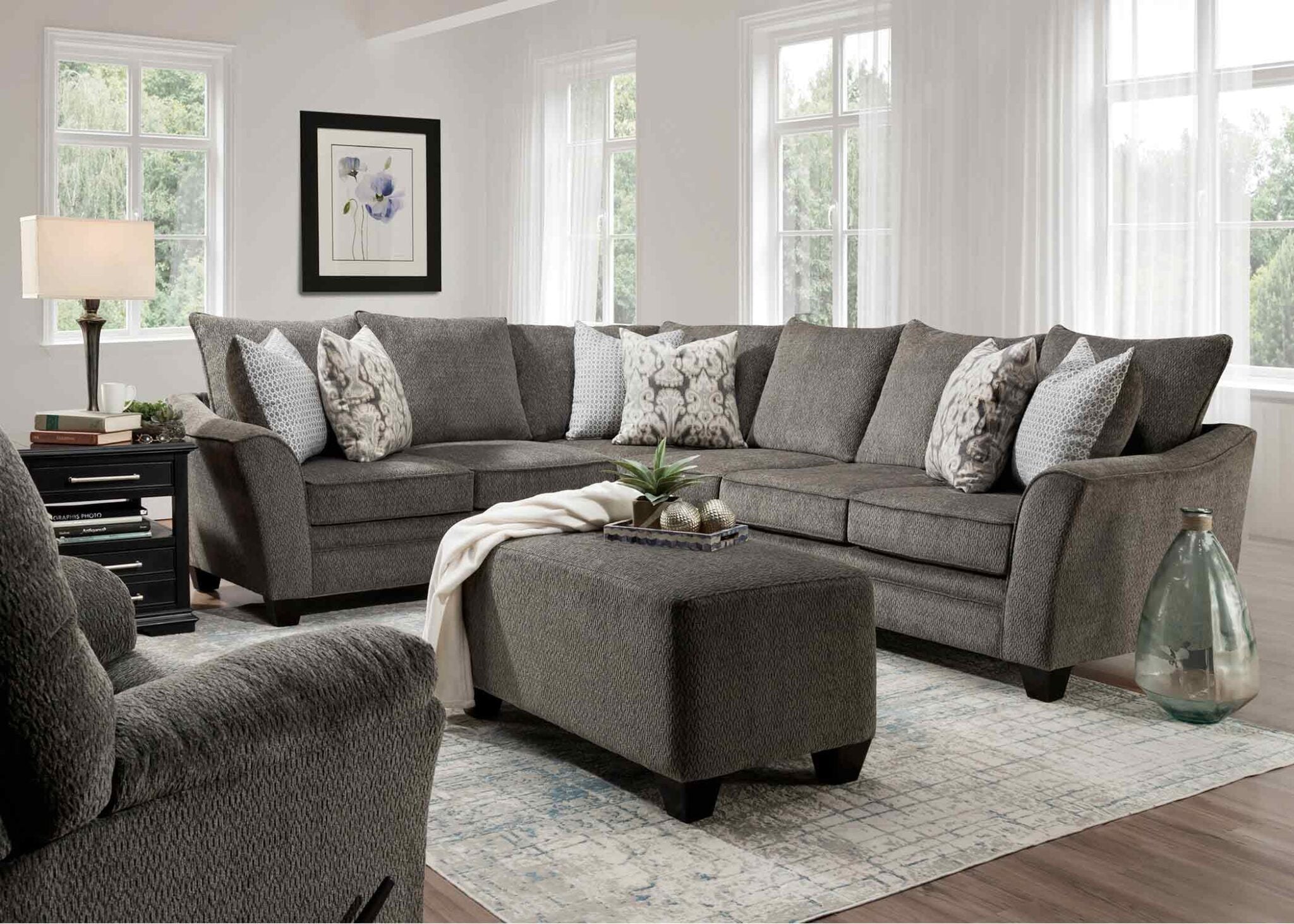 Fairmont Sectional Sofa, Shasta Charcoal