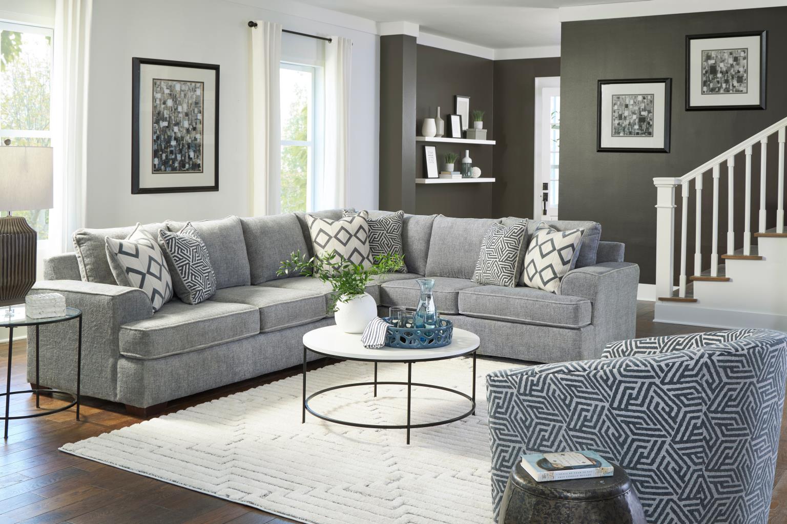 Ritzy Gray Sectional Sofa