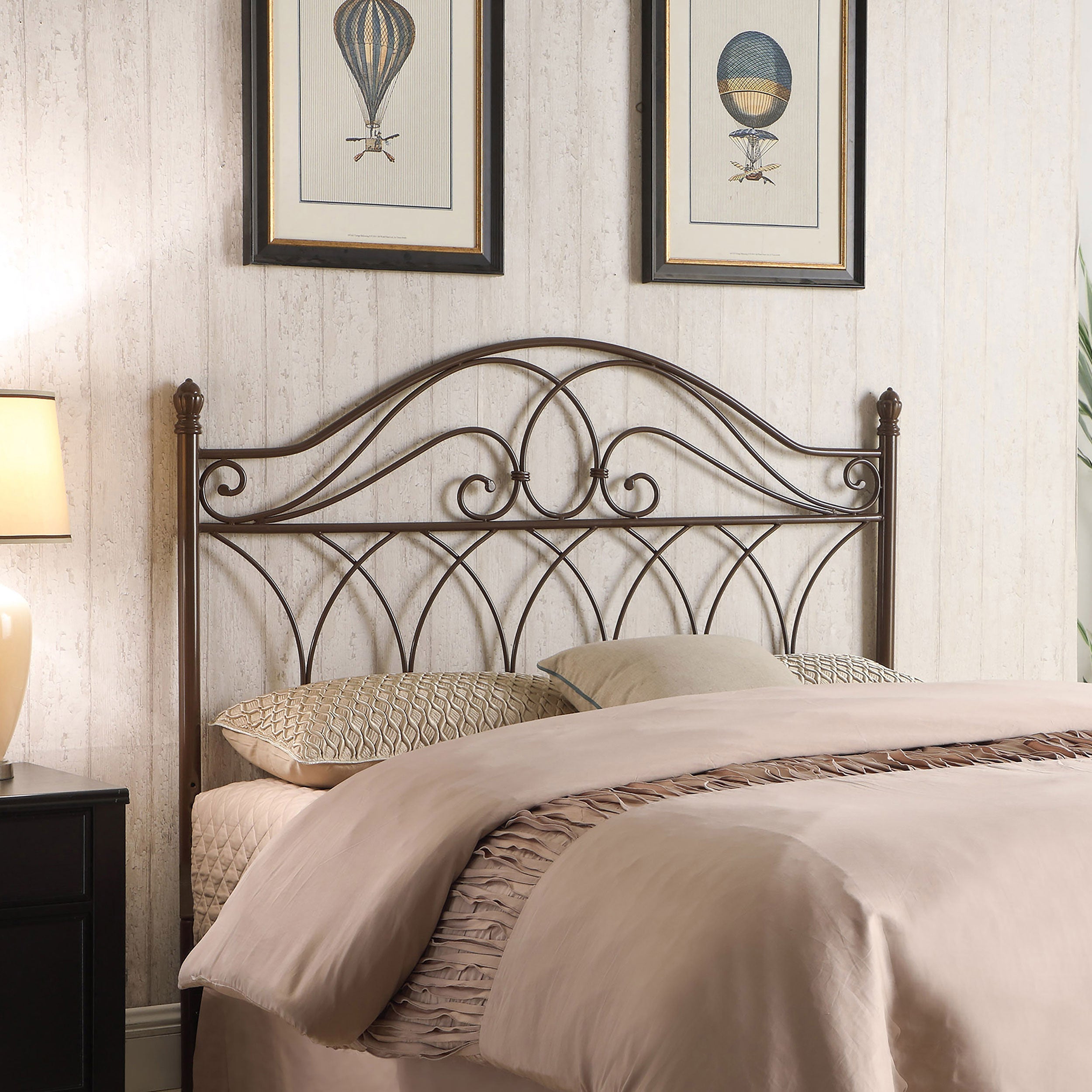 Zola Metal  or  Open Frame Headboard Brown