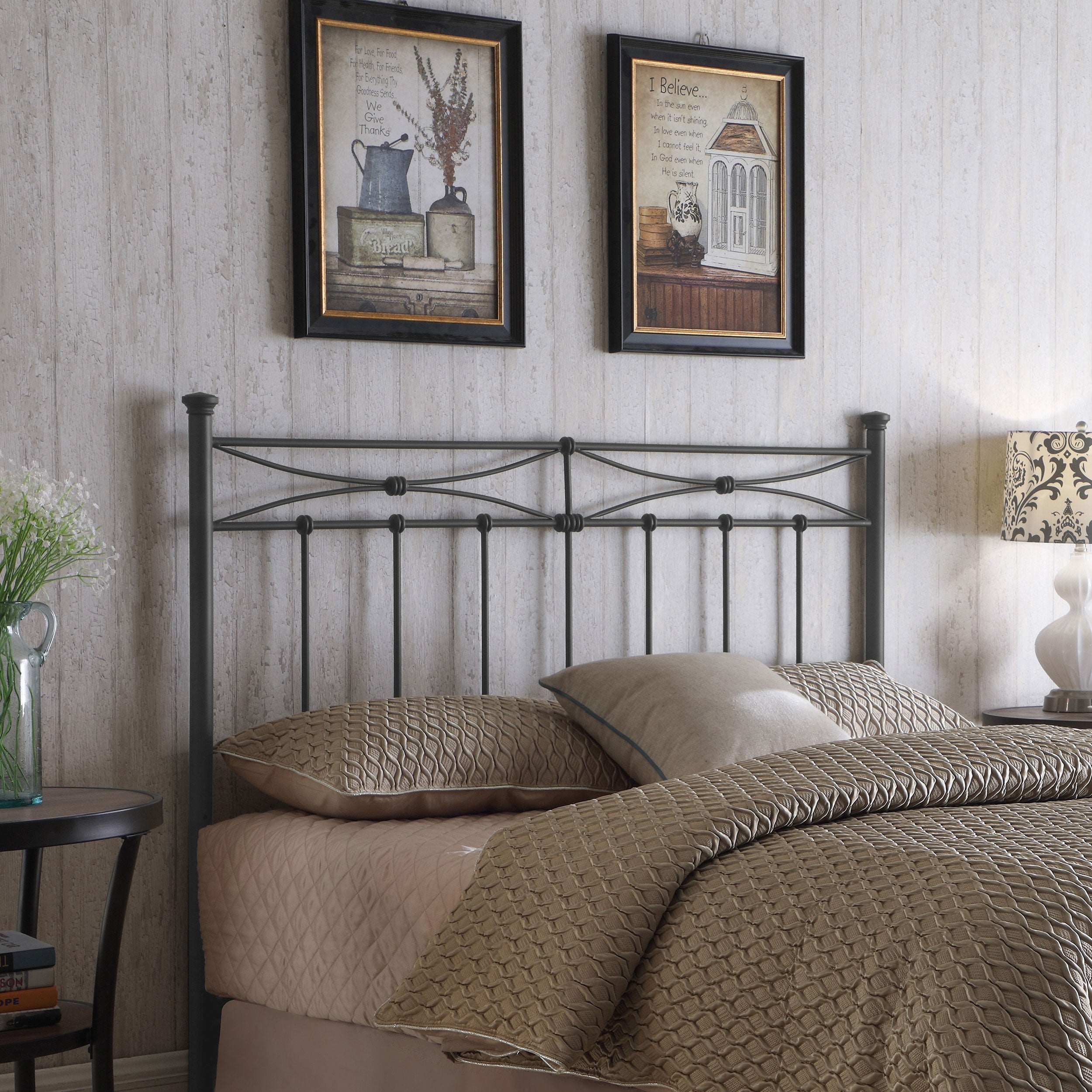 Lane Metal or Open Frame Headboard Rustic Bronze