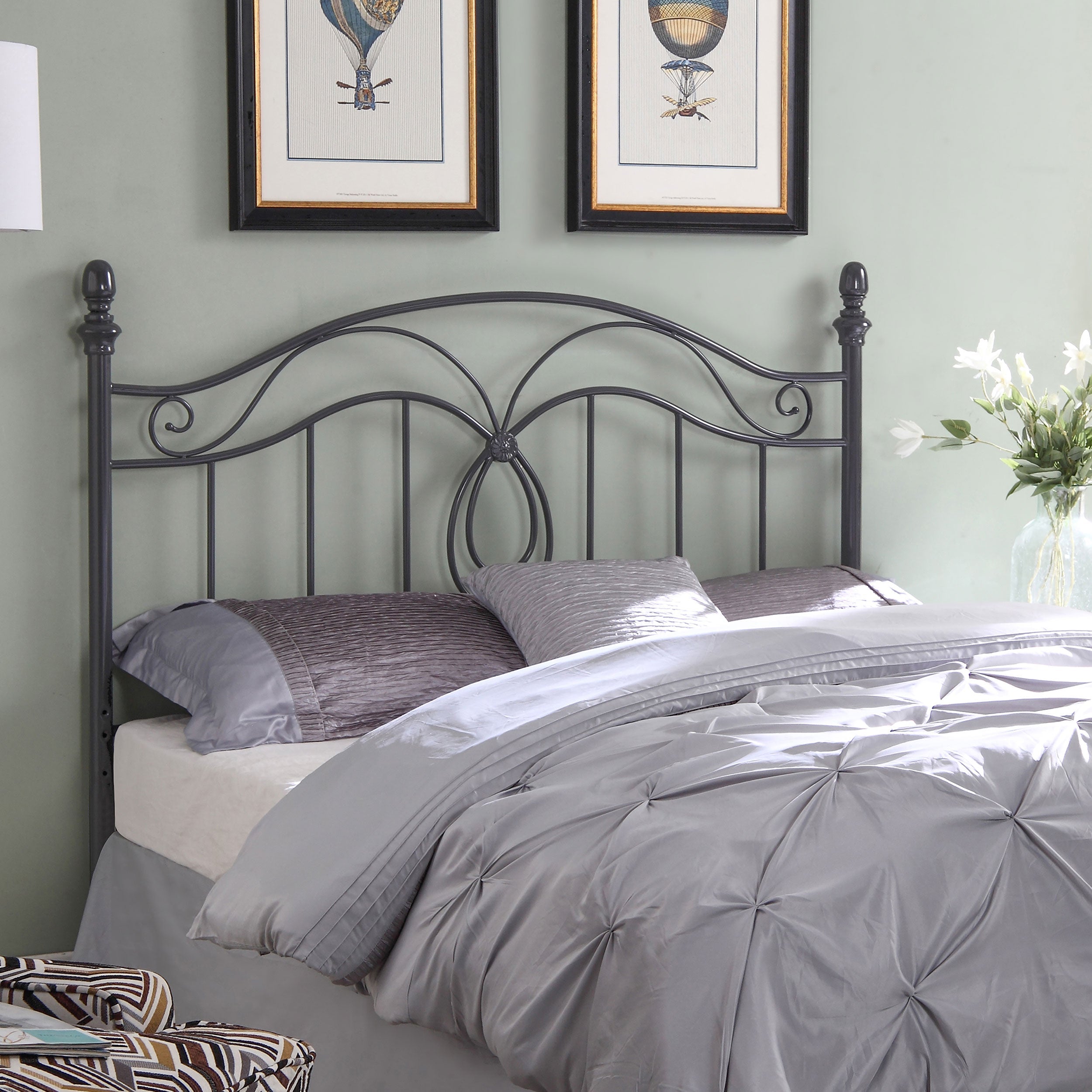 Ellis Metal Open Frame Headboard Dark Bronze