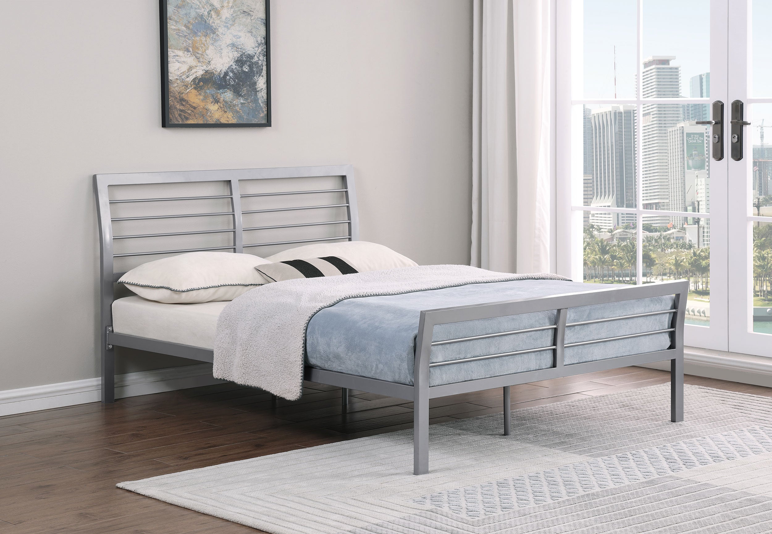 Cooper Metal  Open Frame Bed Silver