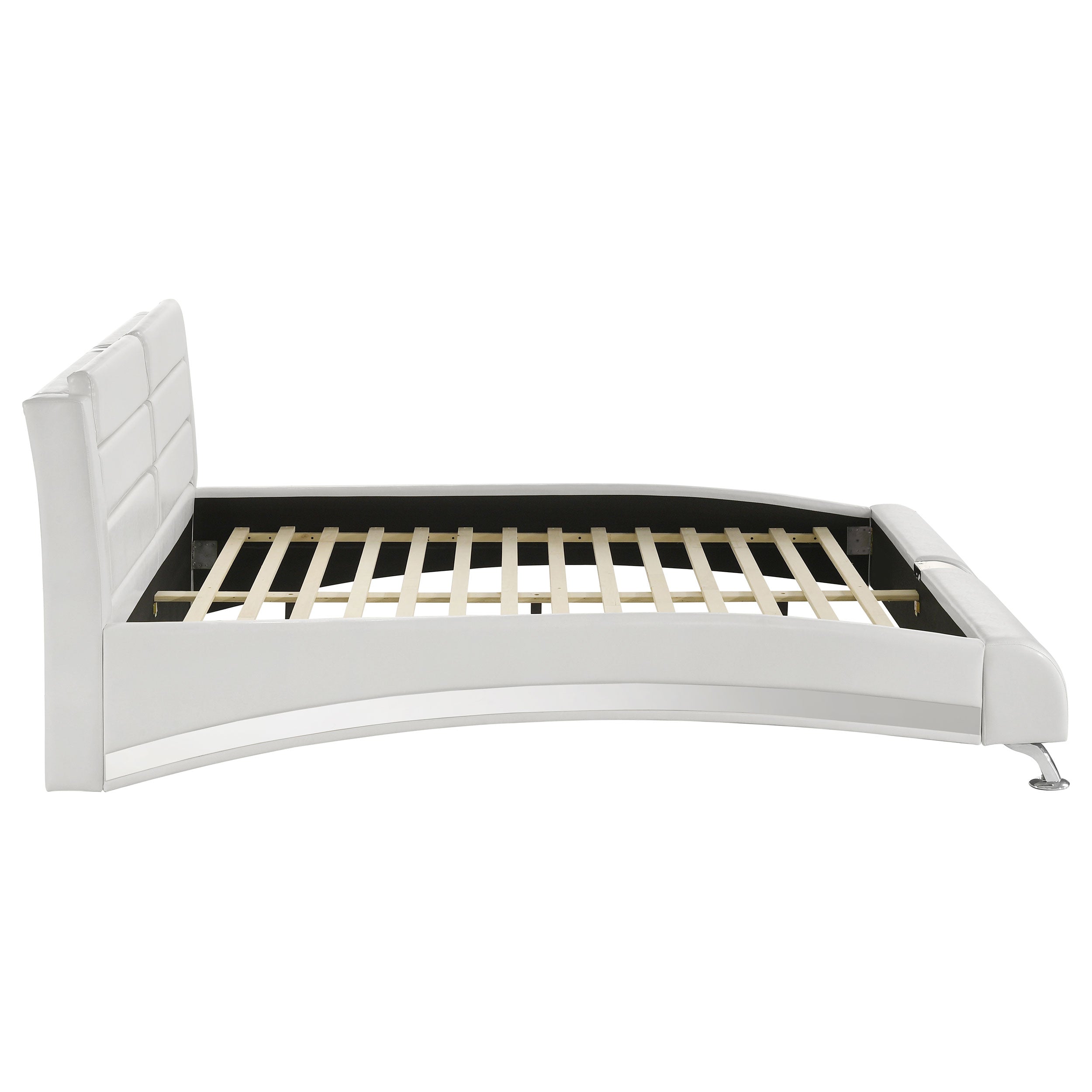 Jeremaine Upholstered Sleigh Bed White