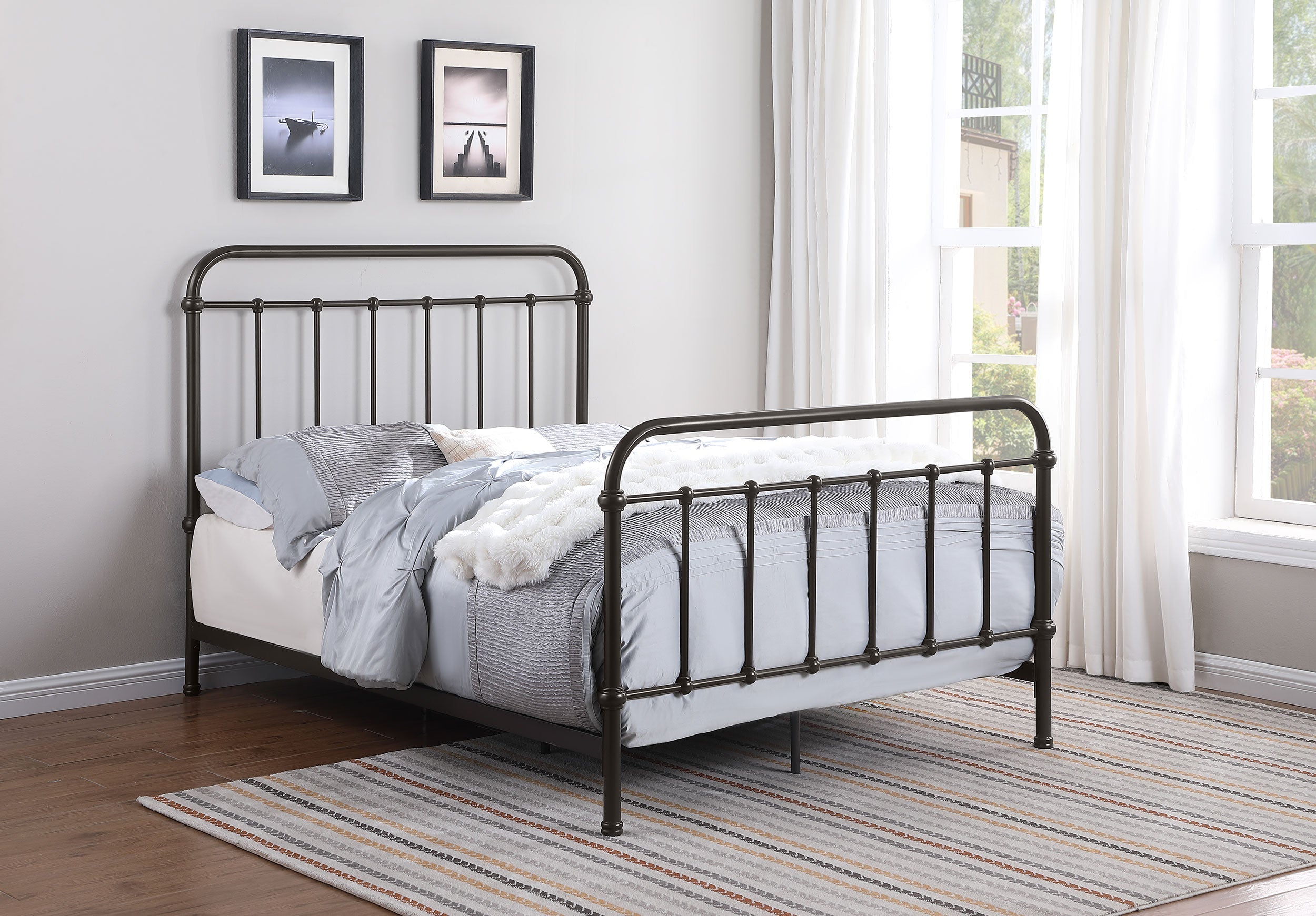 Livingston Metal Open Frame Bed Dark Bronze