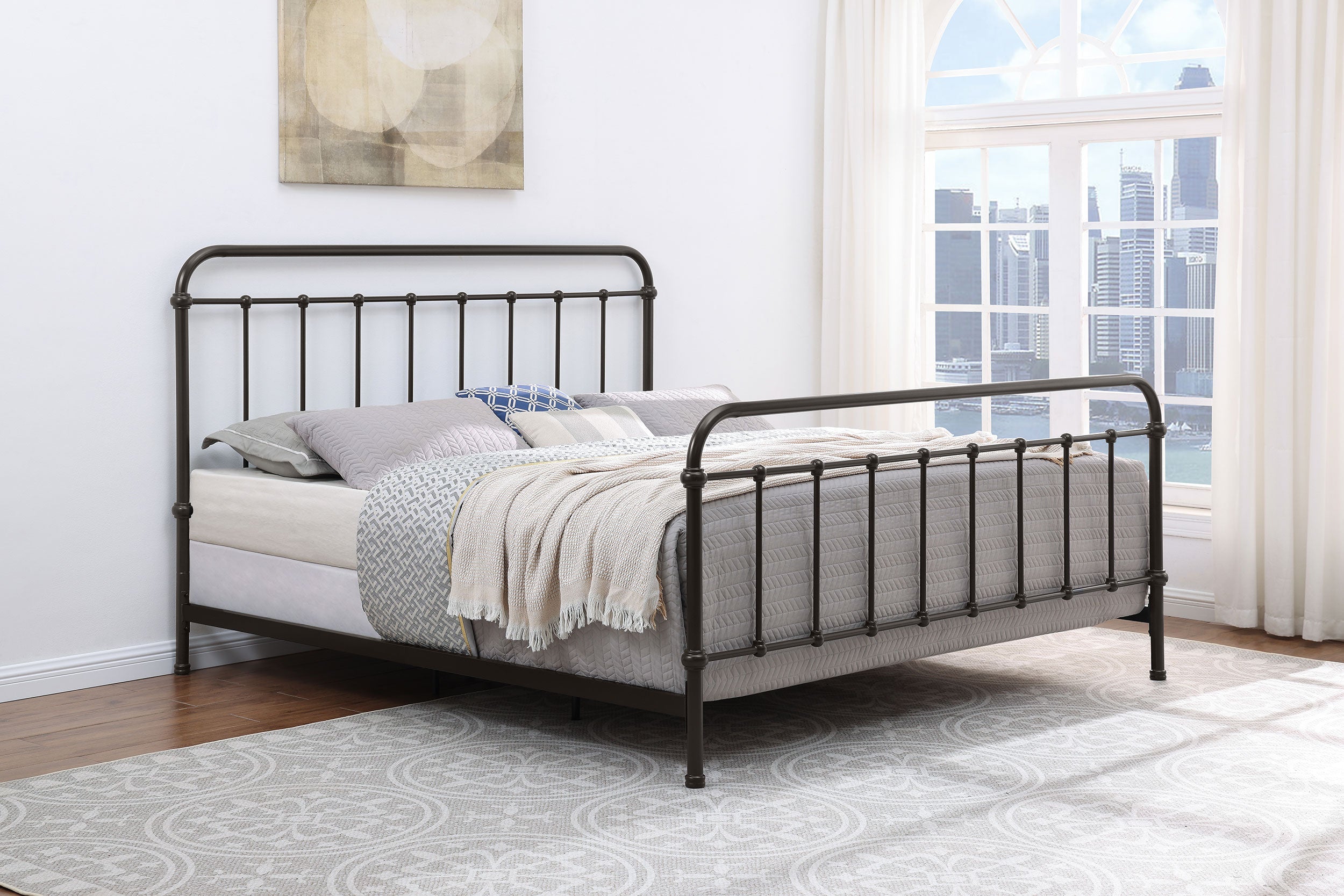 Livingston Metal Open Frame Bed Dark Bronze