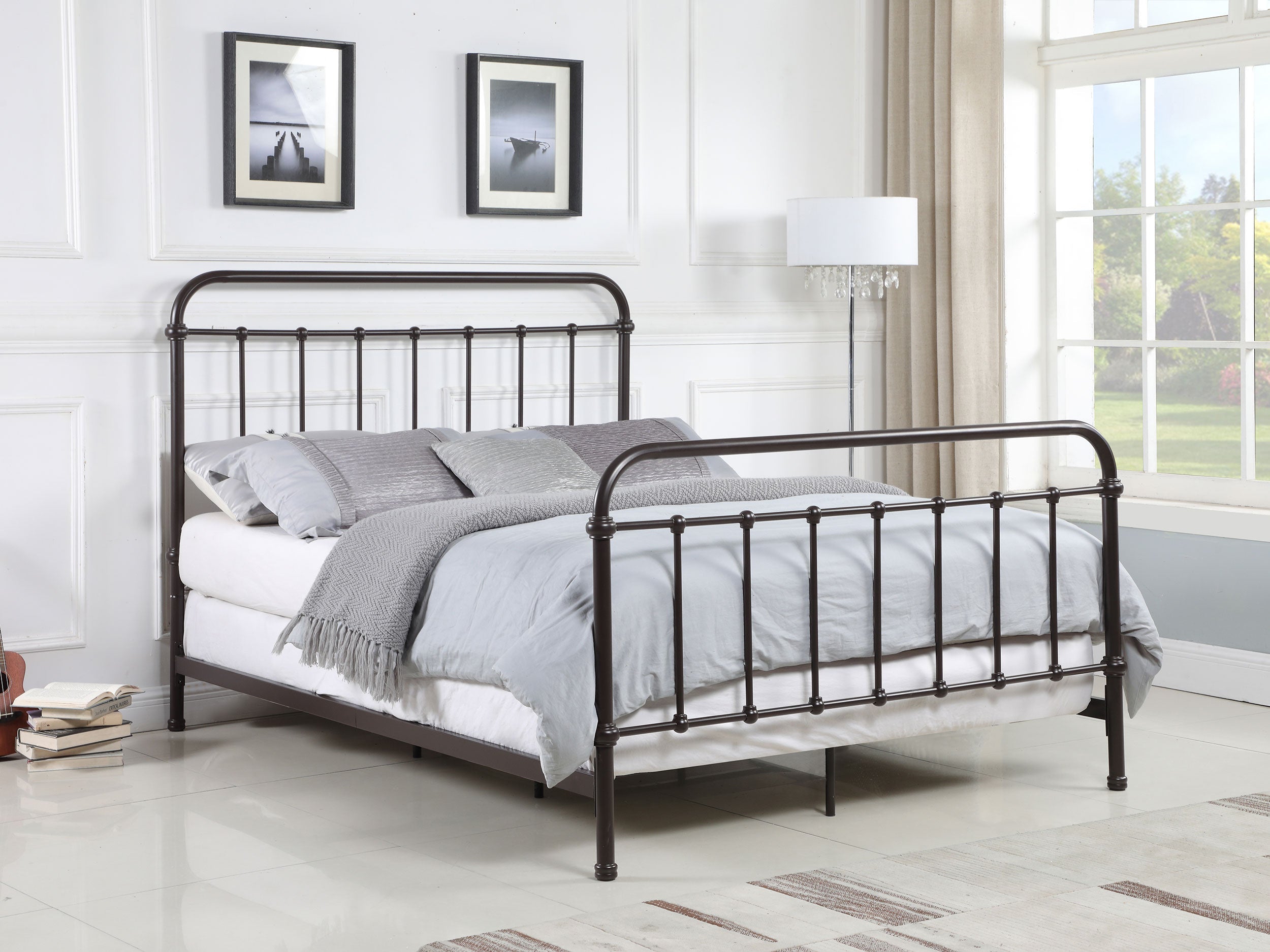 Livingston Metal Open Frame Bed Dark Bronze