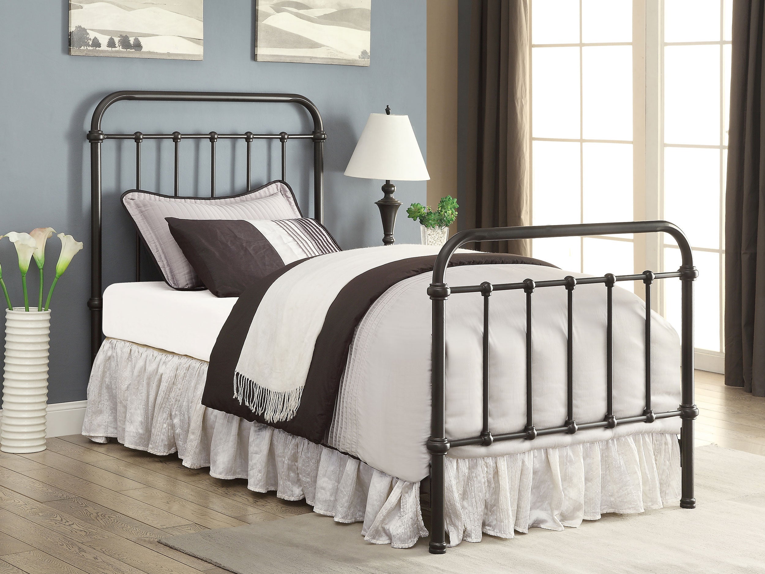 Livingston Metal Open Frame Bed Dark Bronze