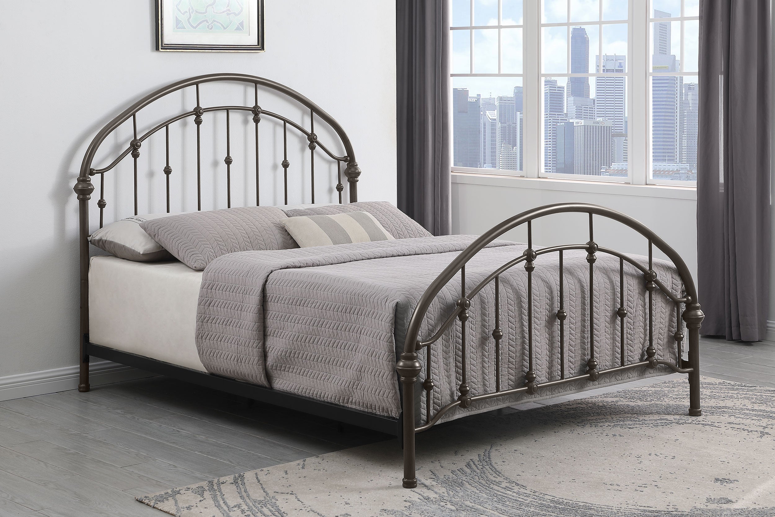 Rowan Metal  Open Frame Bed Dark Bronze