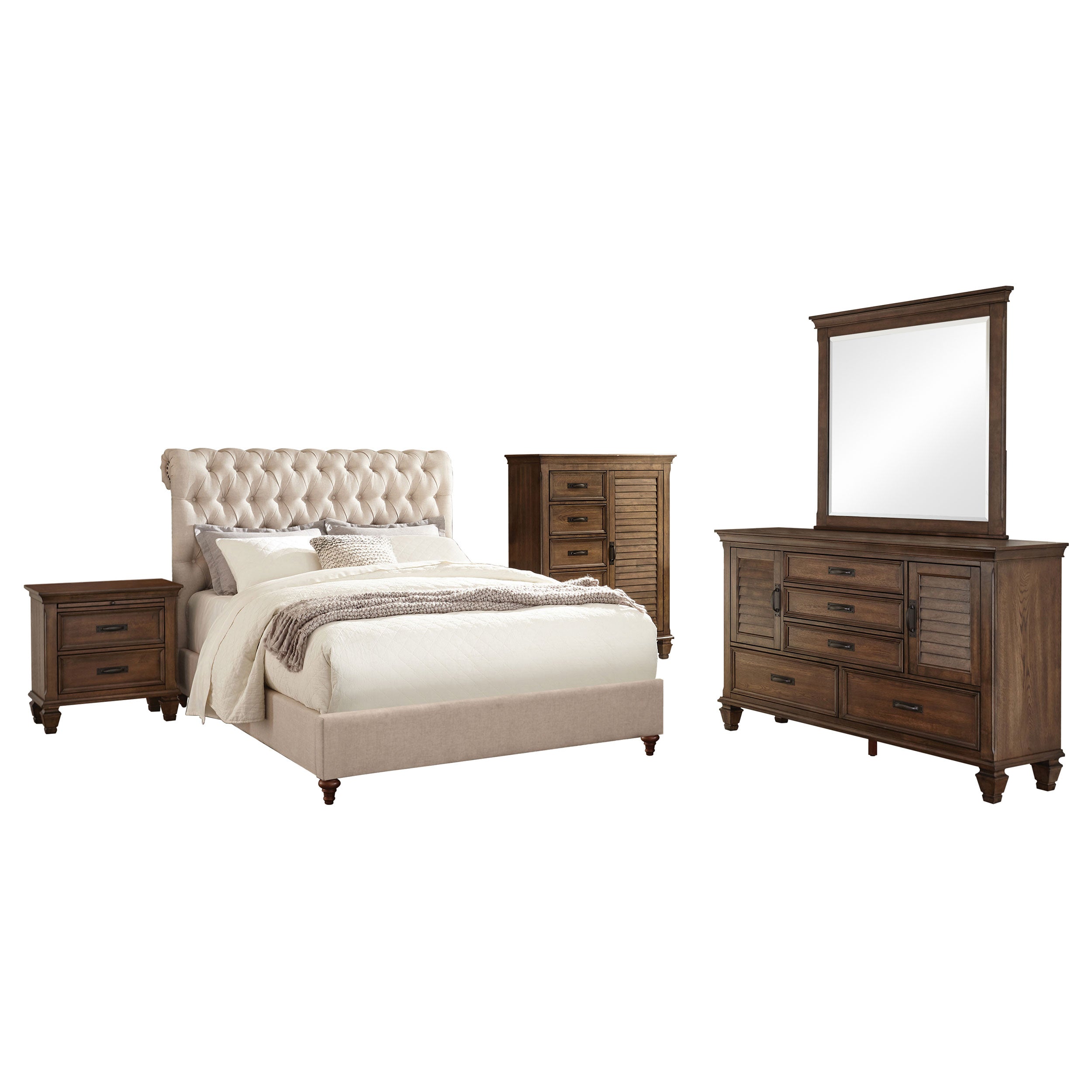 Devon Bedroom Set Beige and Oak