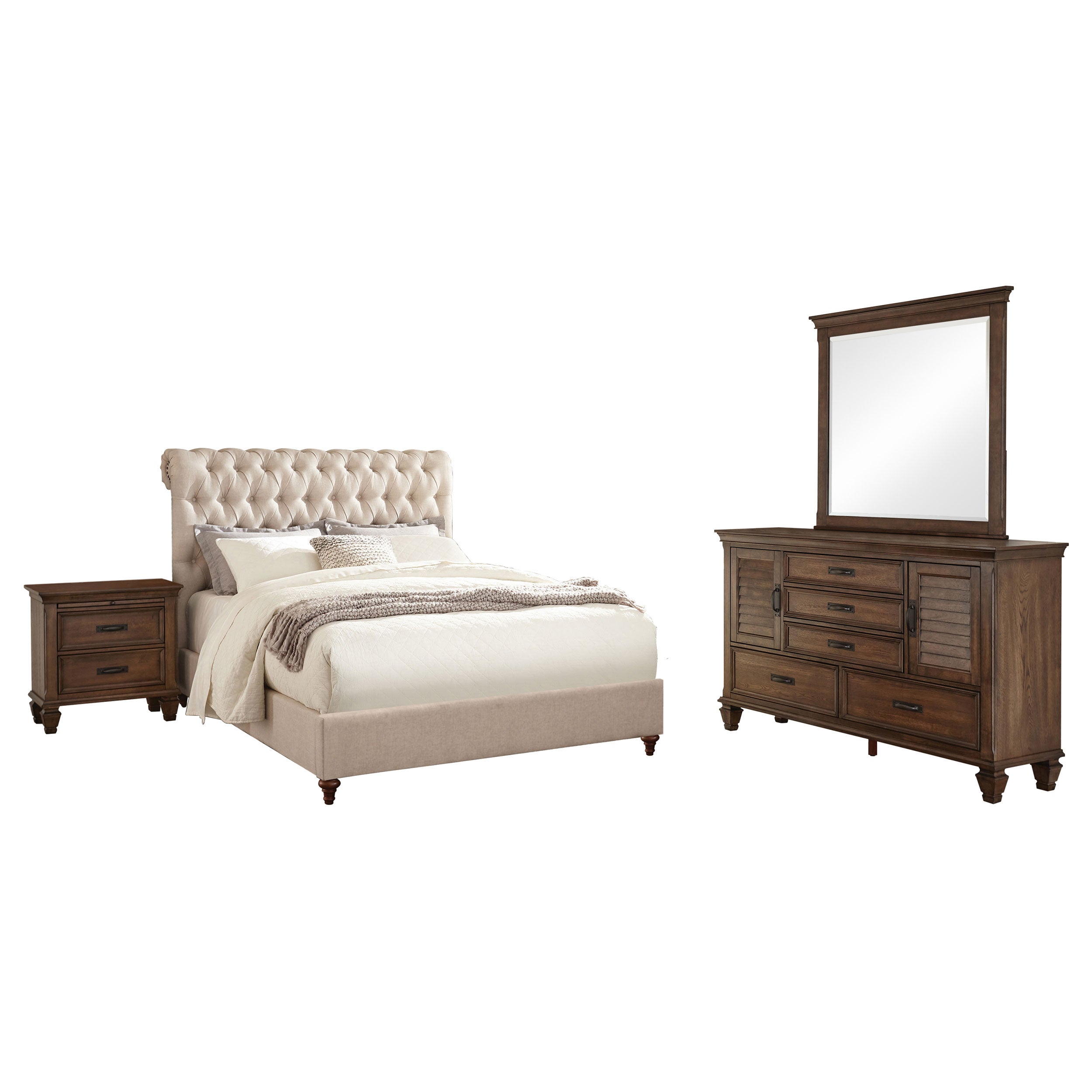 Devon Bedroom Set Beige and Oak