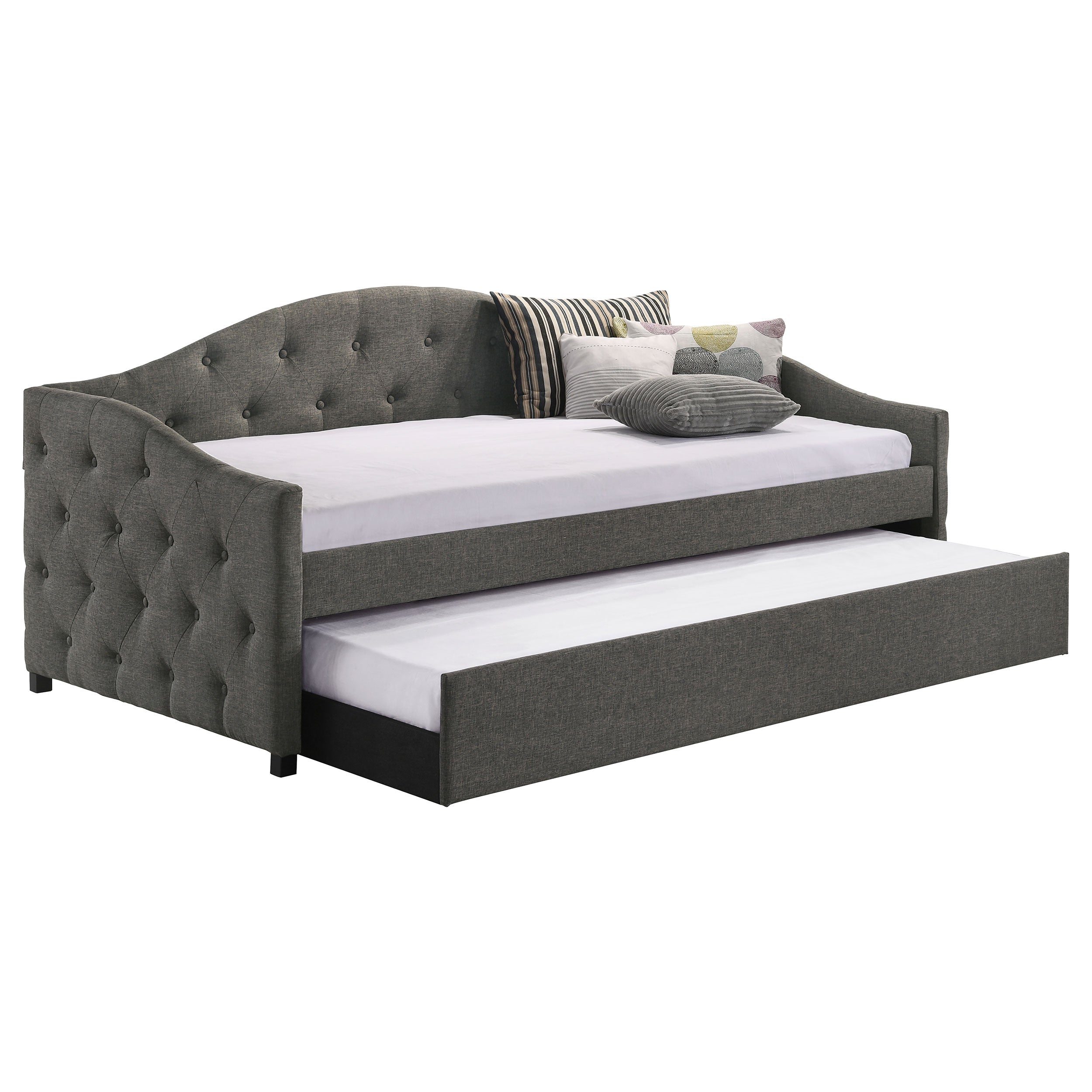 Sadie Upholstered  Daybed with Trundle Grey