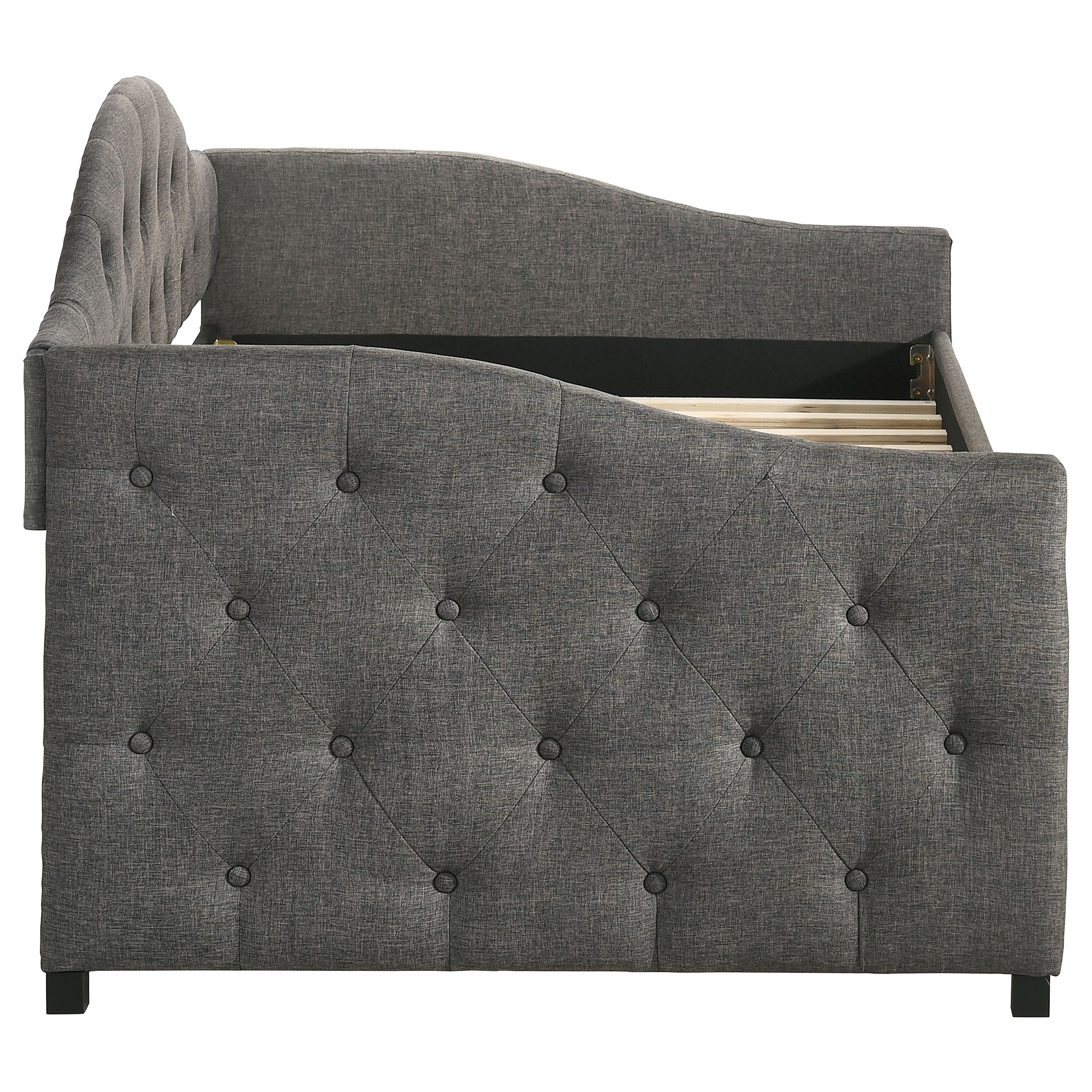 Sadie Upholstered  Daybed with Trundle Grey