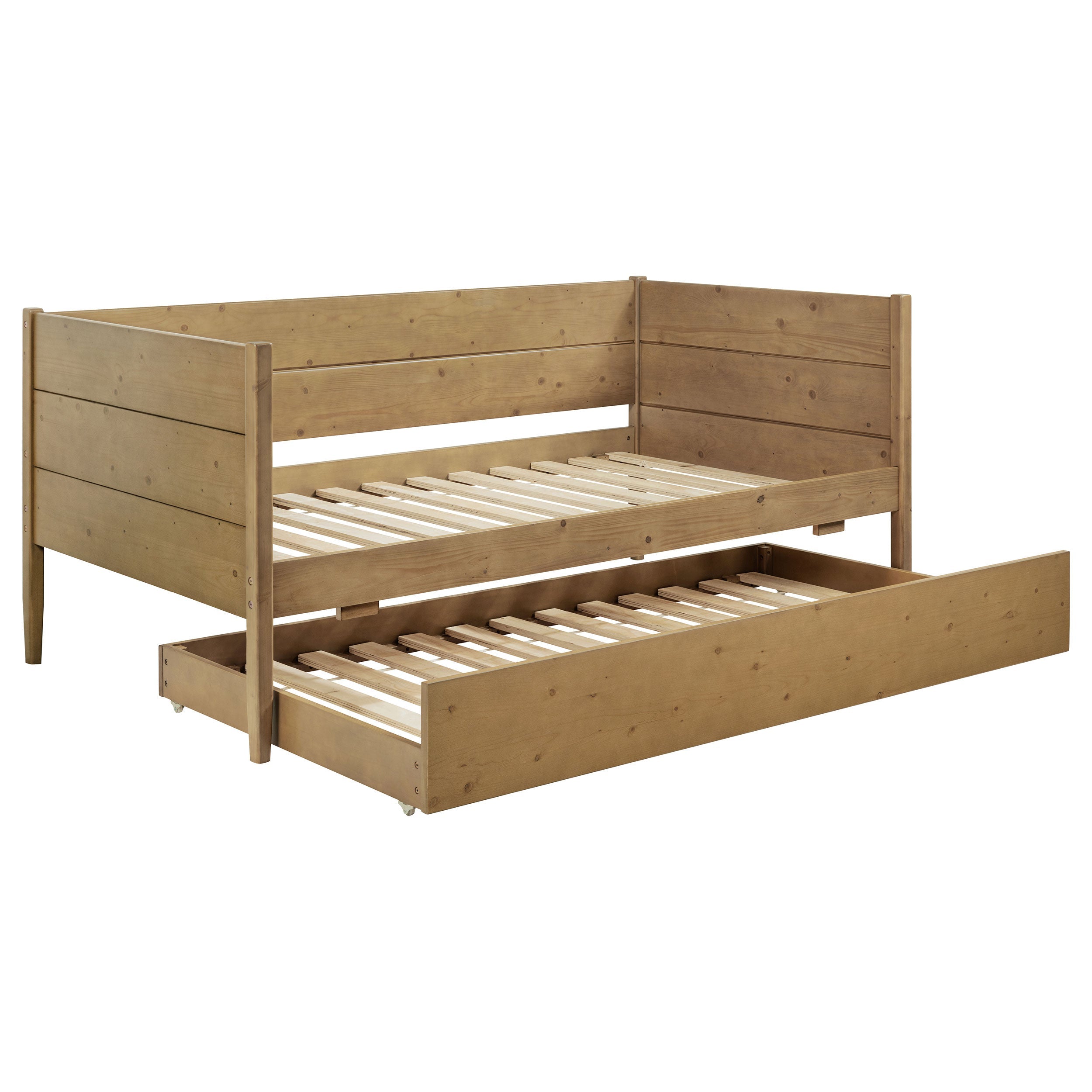 Calinda Wood  Daybed With Trundle Natural