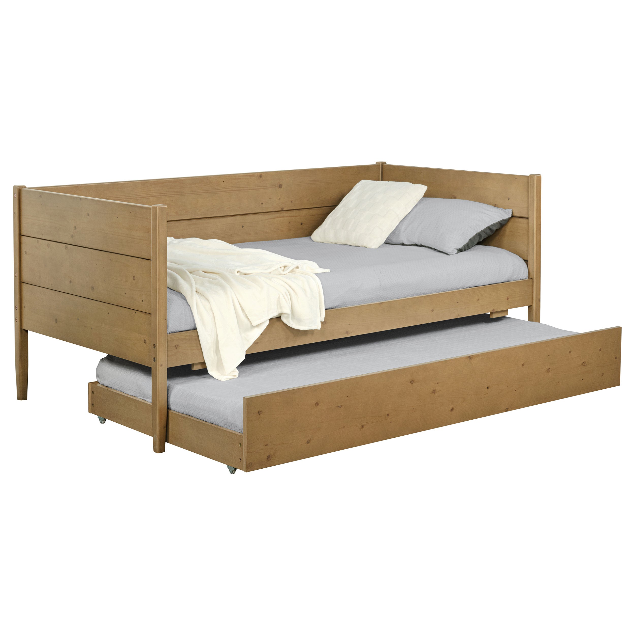 Calinda Wood  Daybed With Trundle Natural