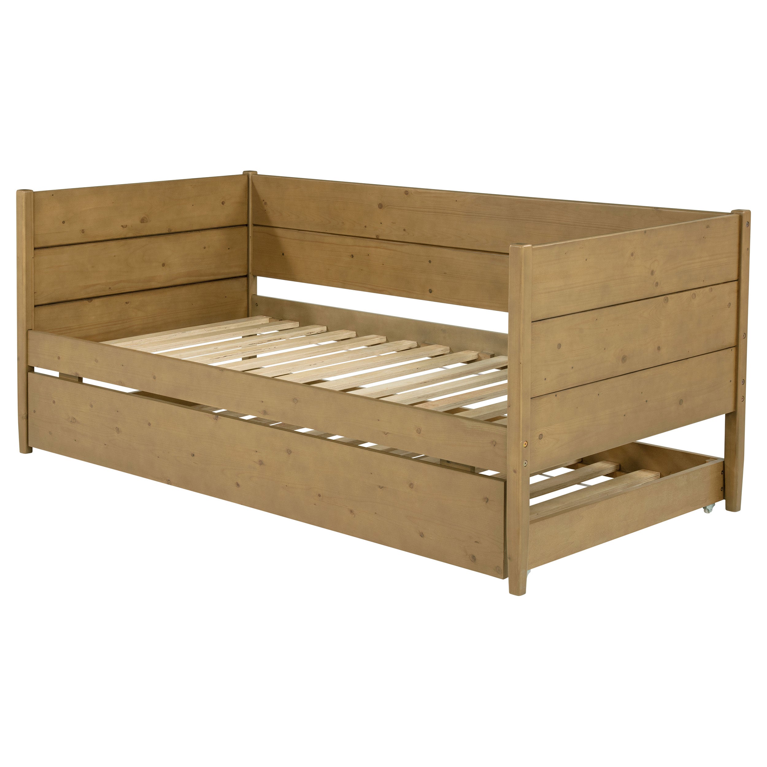 Calinda Wood  Daybed With Trundle Natural