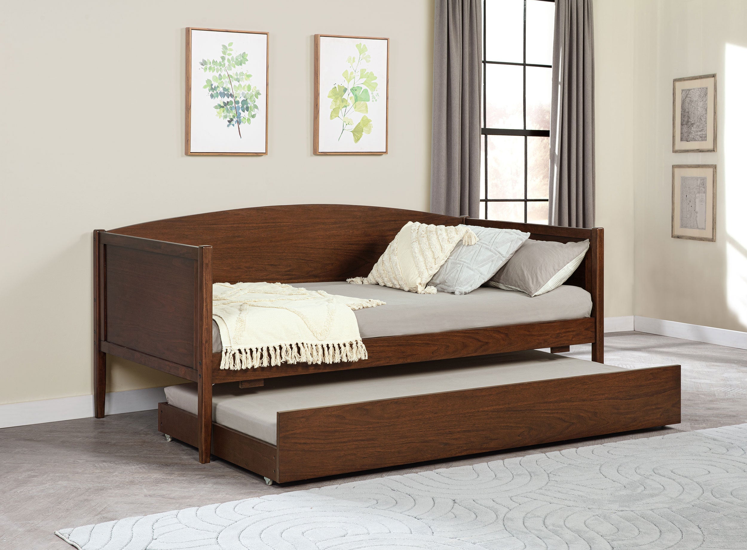 Bozeman Wood  Daybed With Trundle Medium Walnut
