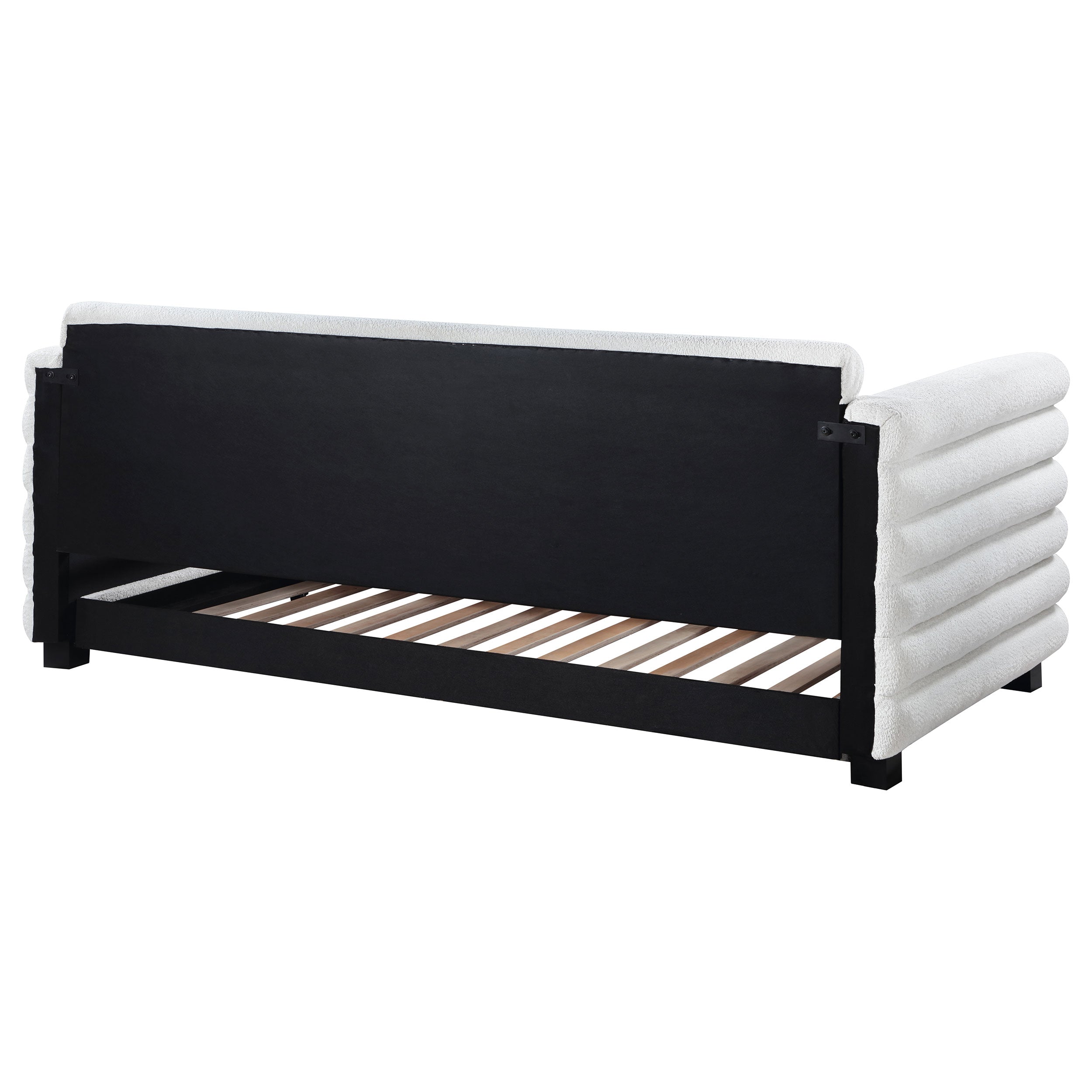 Patricia Boucle Upholstered  Day Bed with Trundle Grey