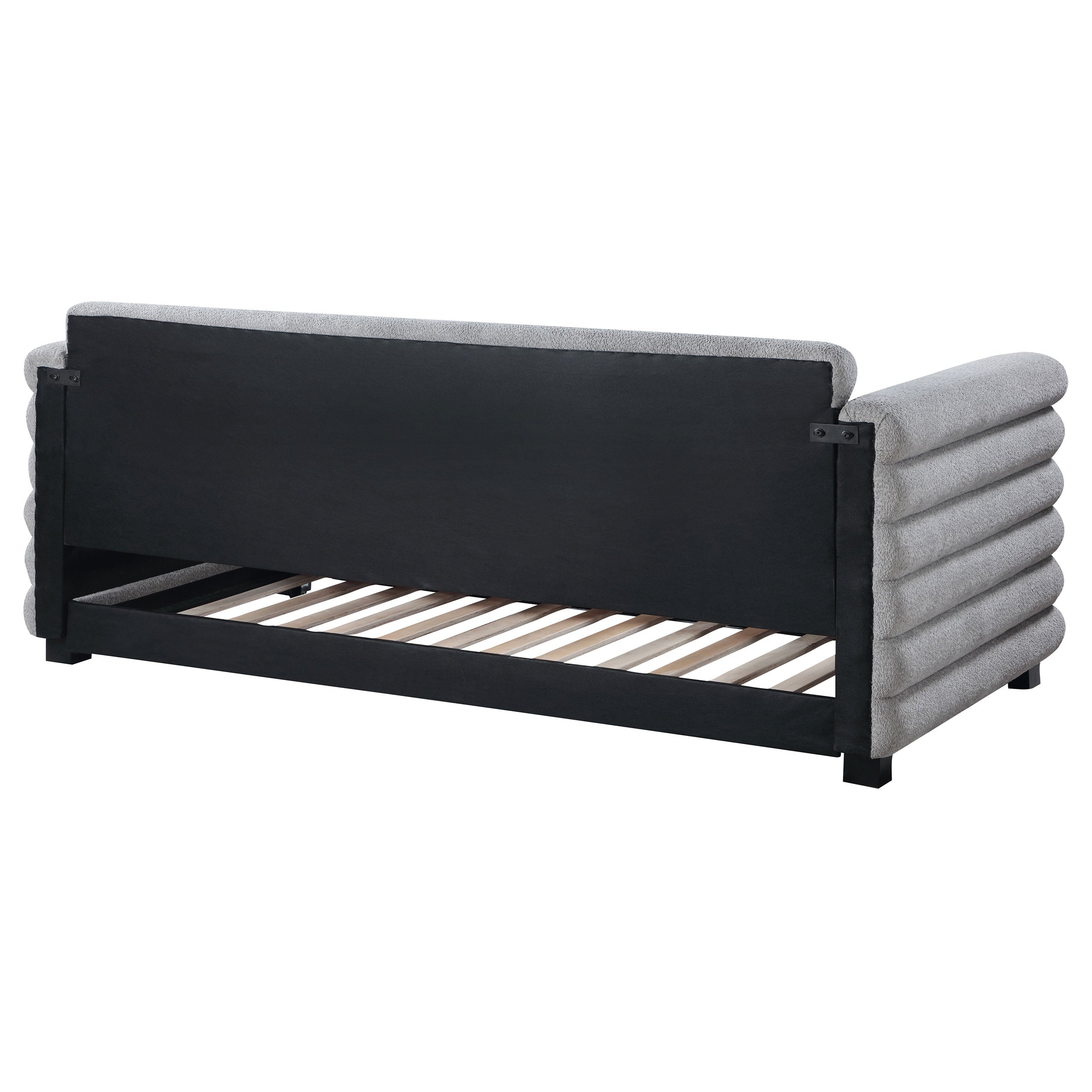 Patricia Boucle Upholstered  Day Bed with Trundle Grey