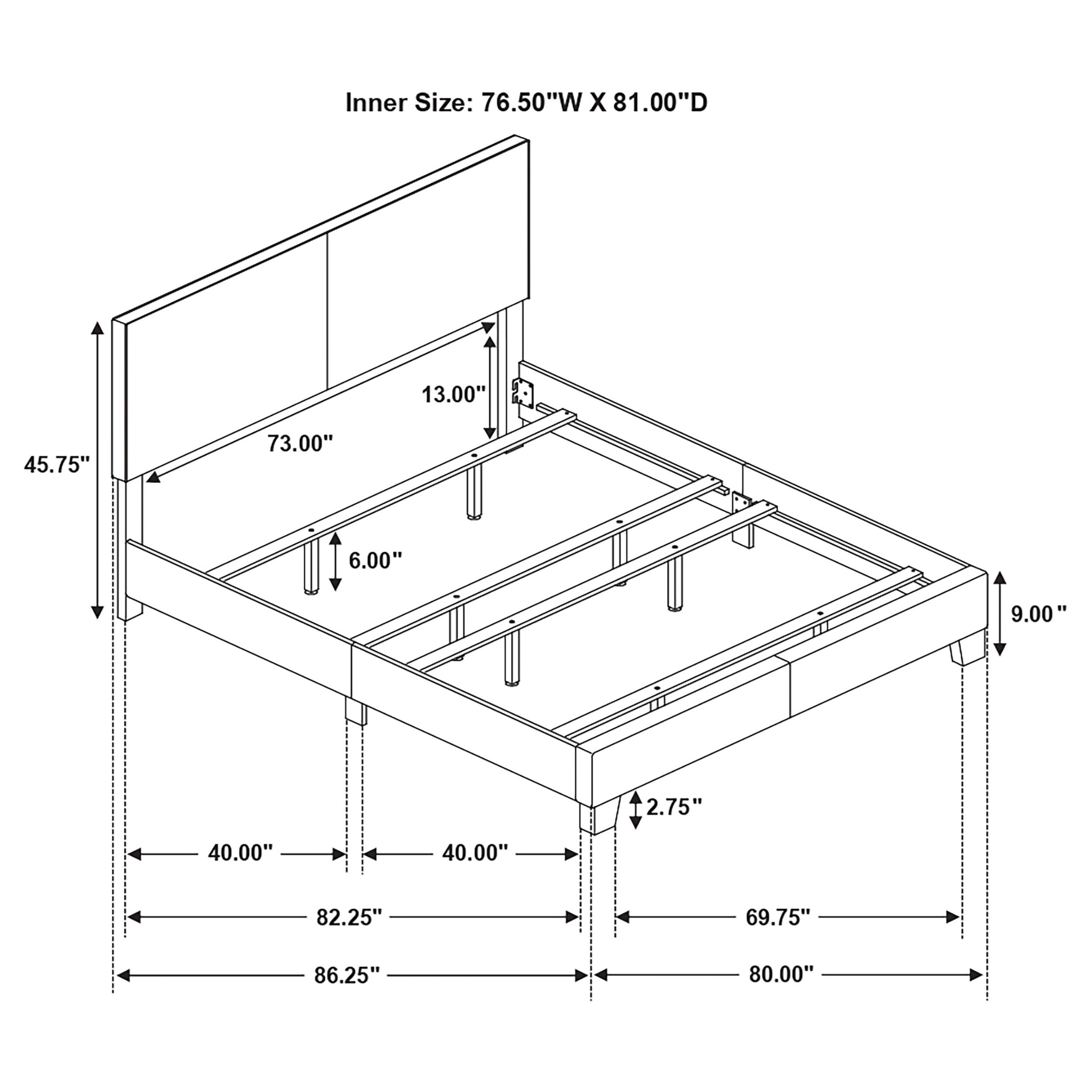 Cama tapizada Dorian negra
