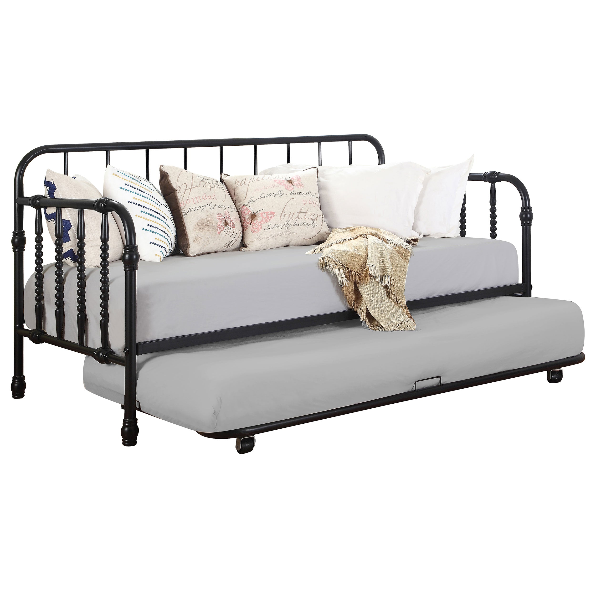 Marina Metal  Daybed with Trundle Black