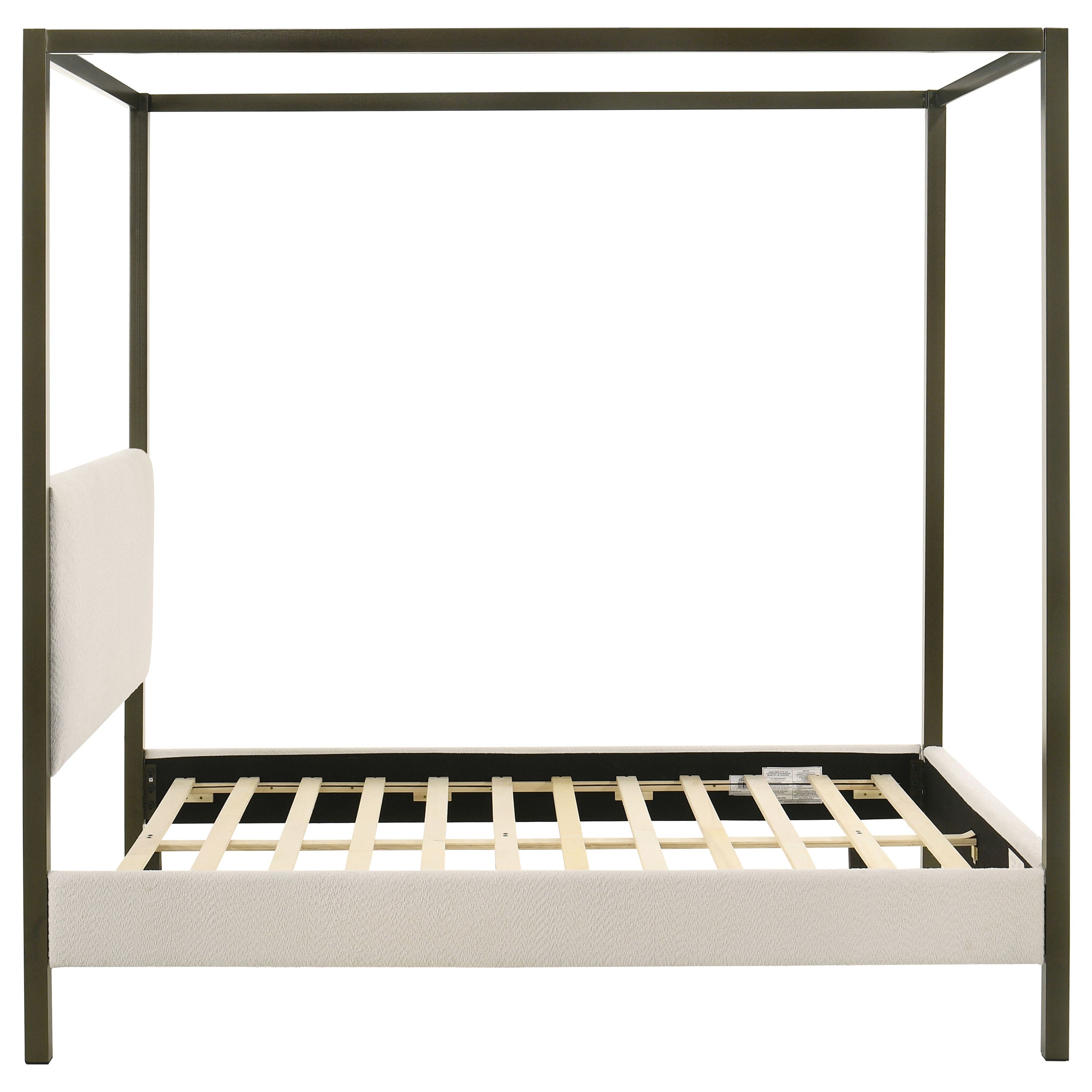 Monroe Upholstered  Canopy Bed Vanilla