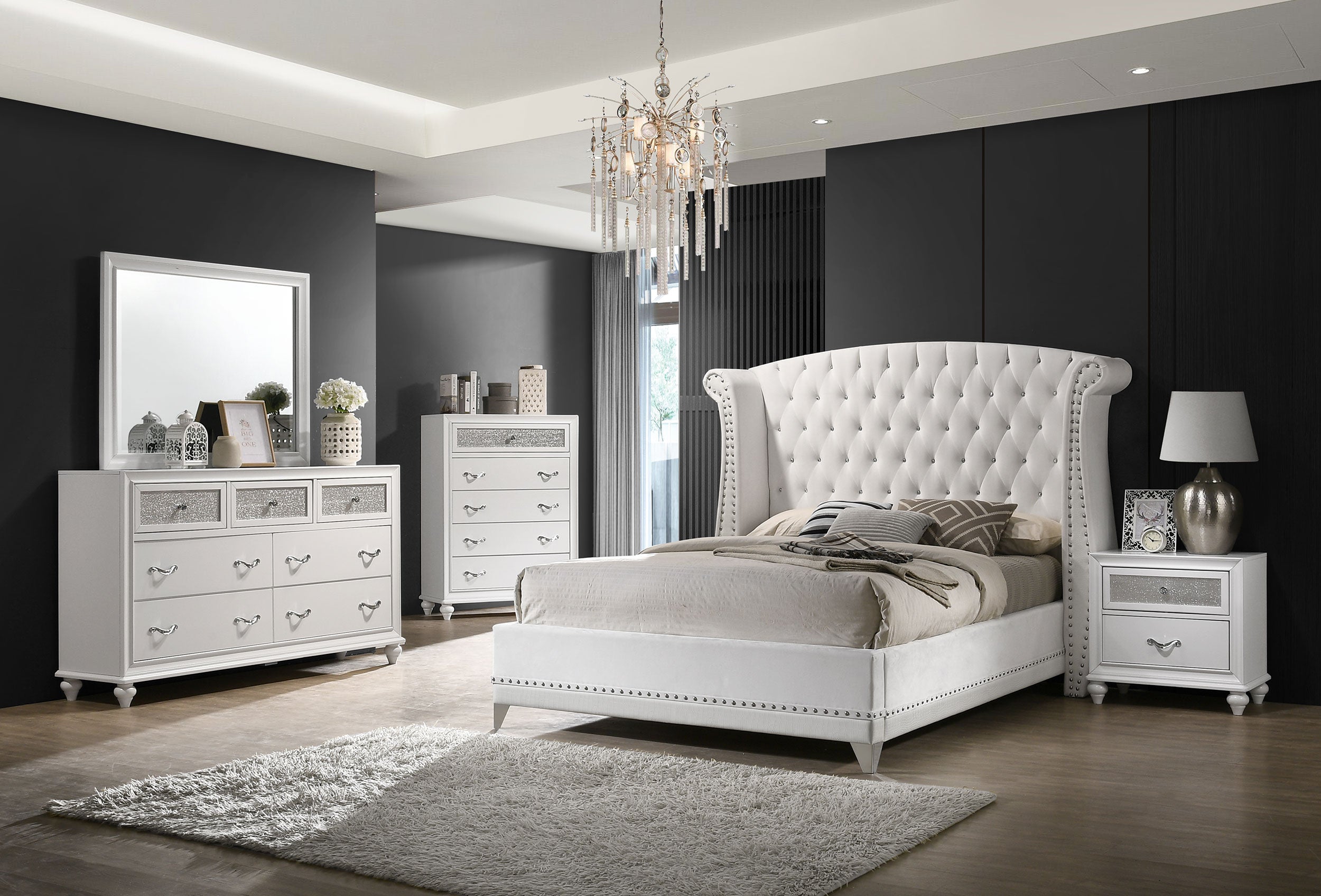 Barzini 4-piece Bedroom Set White