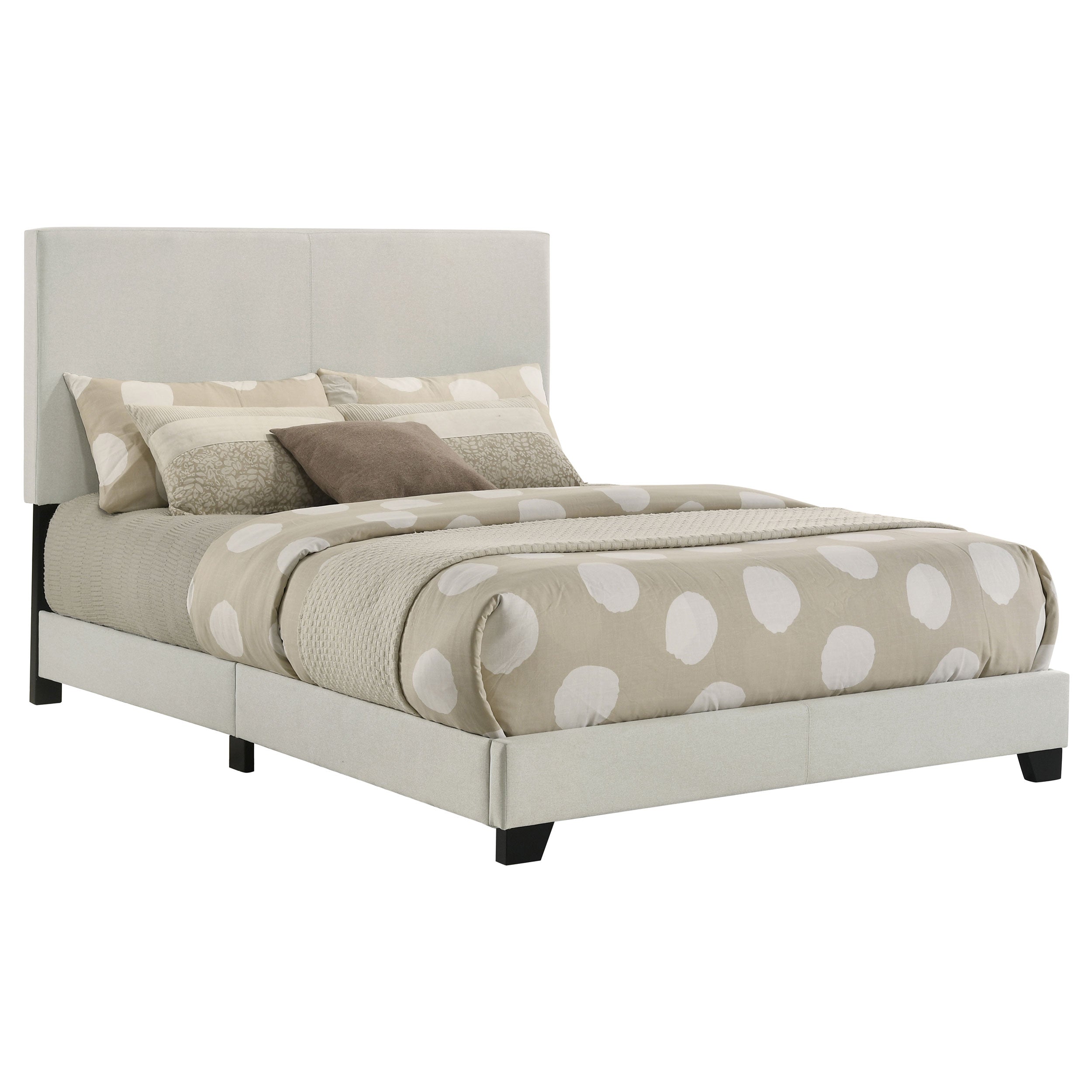 Dorian Fabric Upholstered  Panel Bed Cream