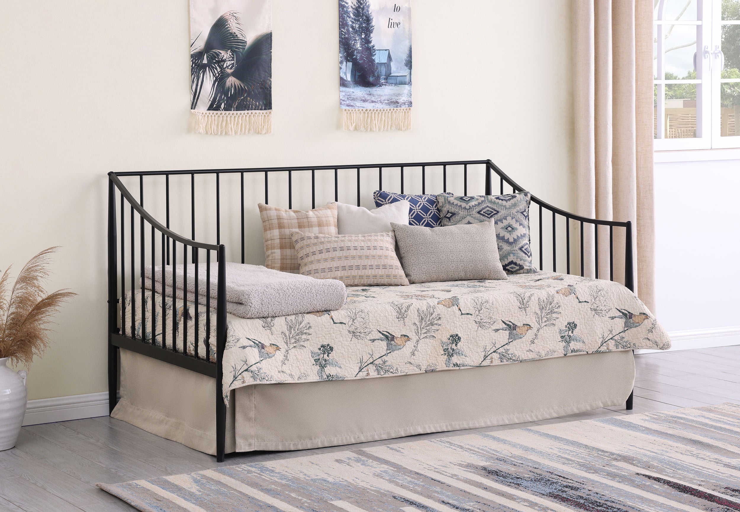 Newbury Metal  Daybed Bed Frame Matte Black