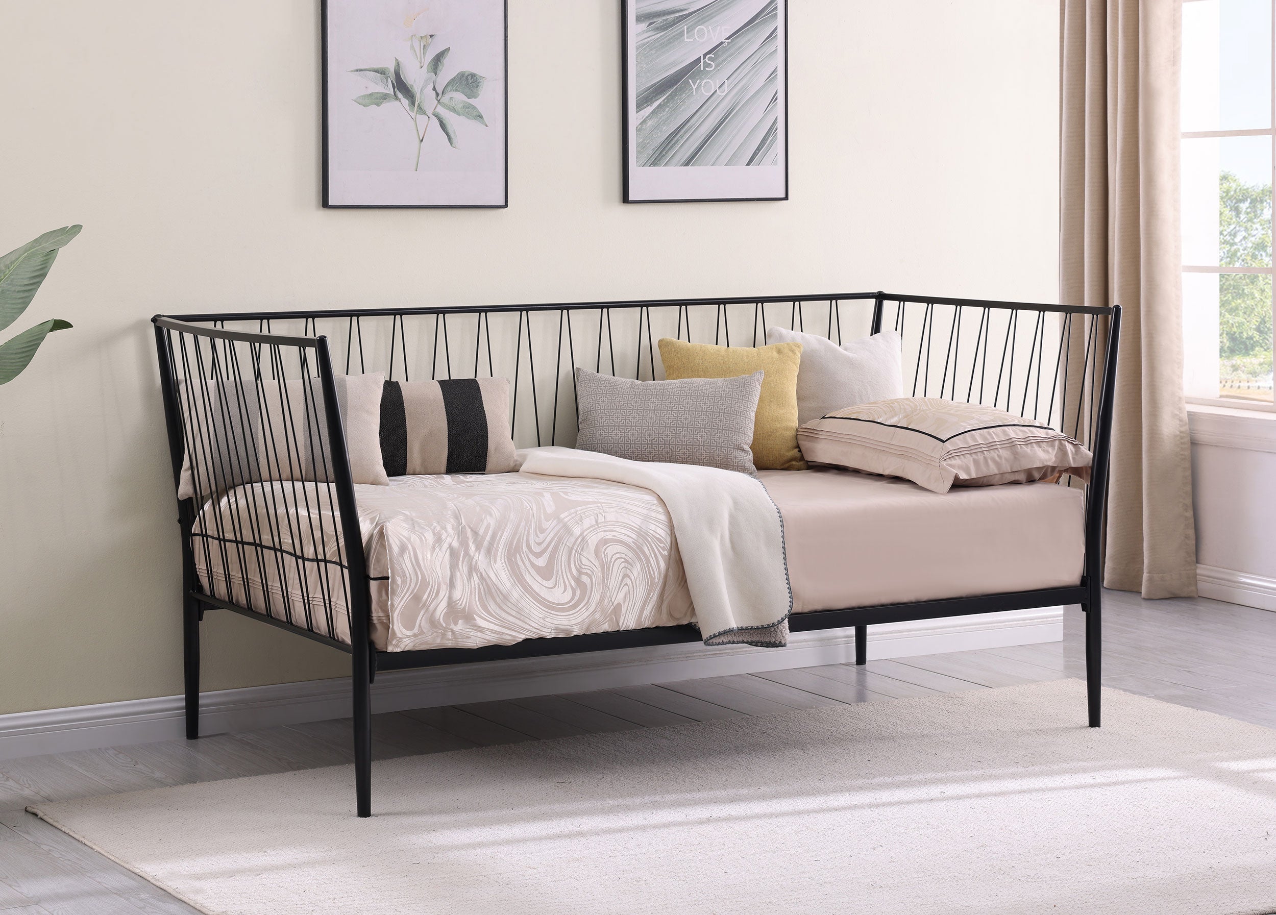 Richland Metal  Daybed Bed Frame Matte Black