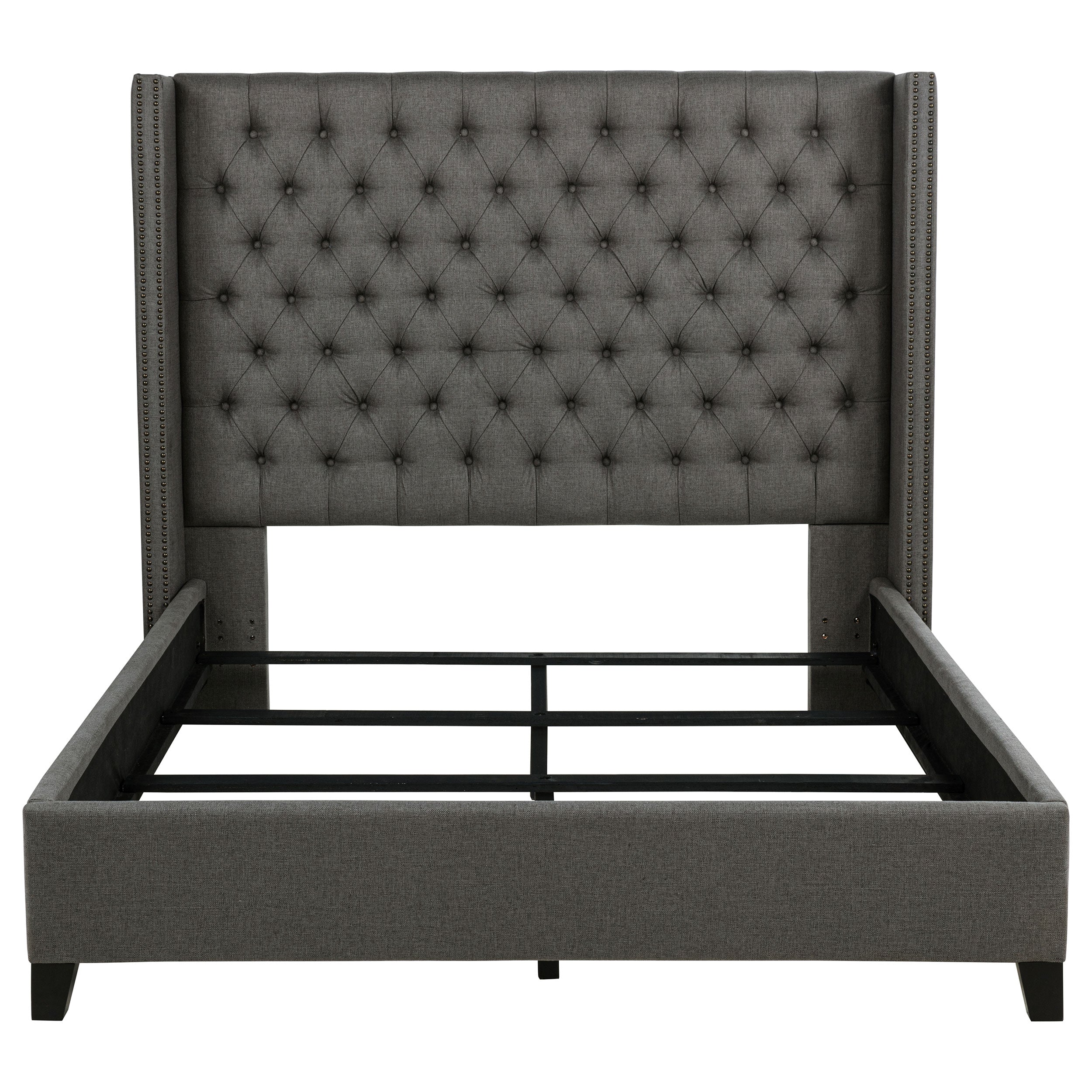 Bancroft Upholstered California King Wingback Bed Grey