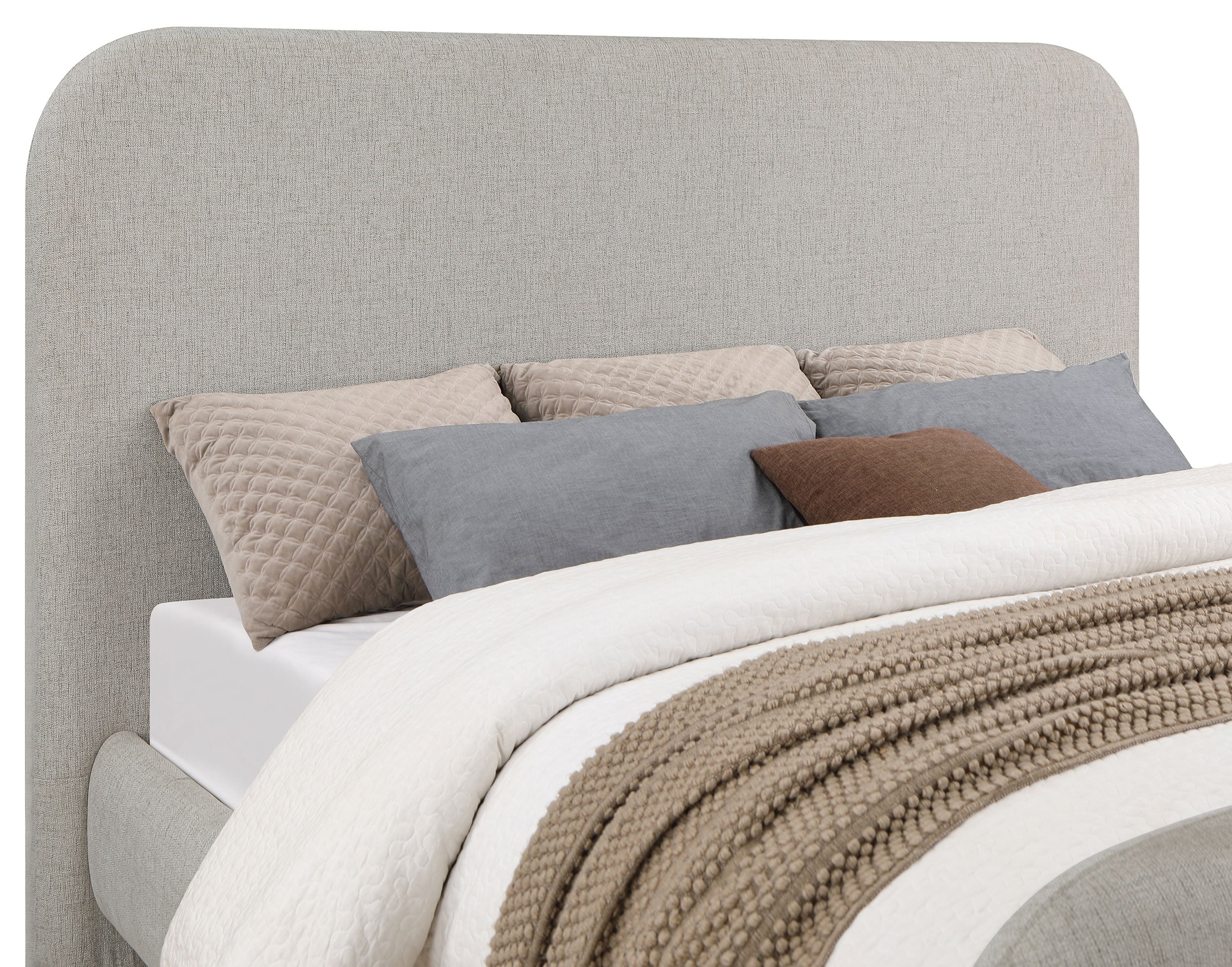 Wren Upholstered  Panel Bed Grey