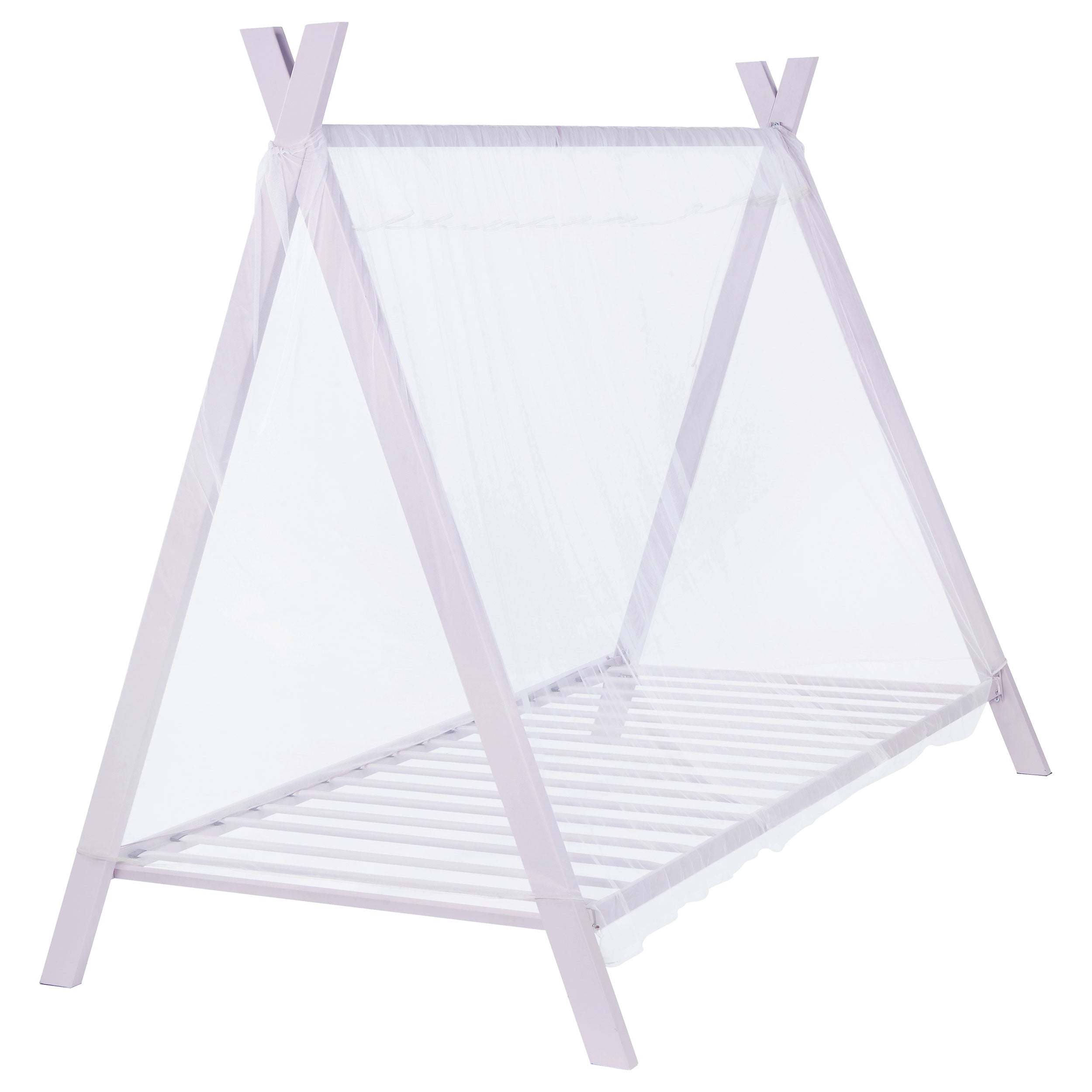 Fultonville Metal Twin Tent Bed with 7-inch Mattress Pink